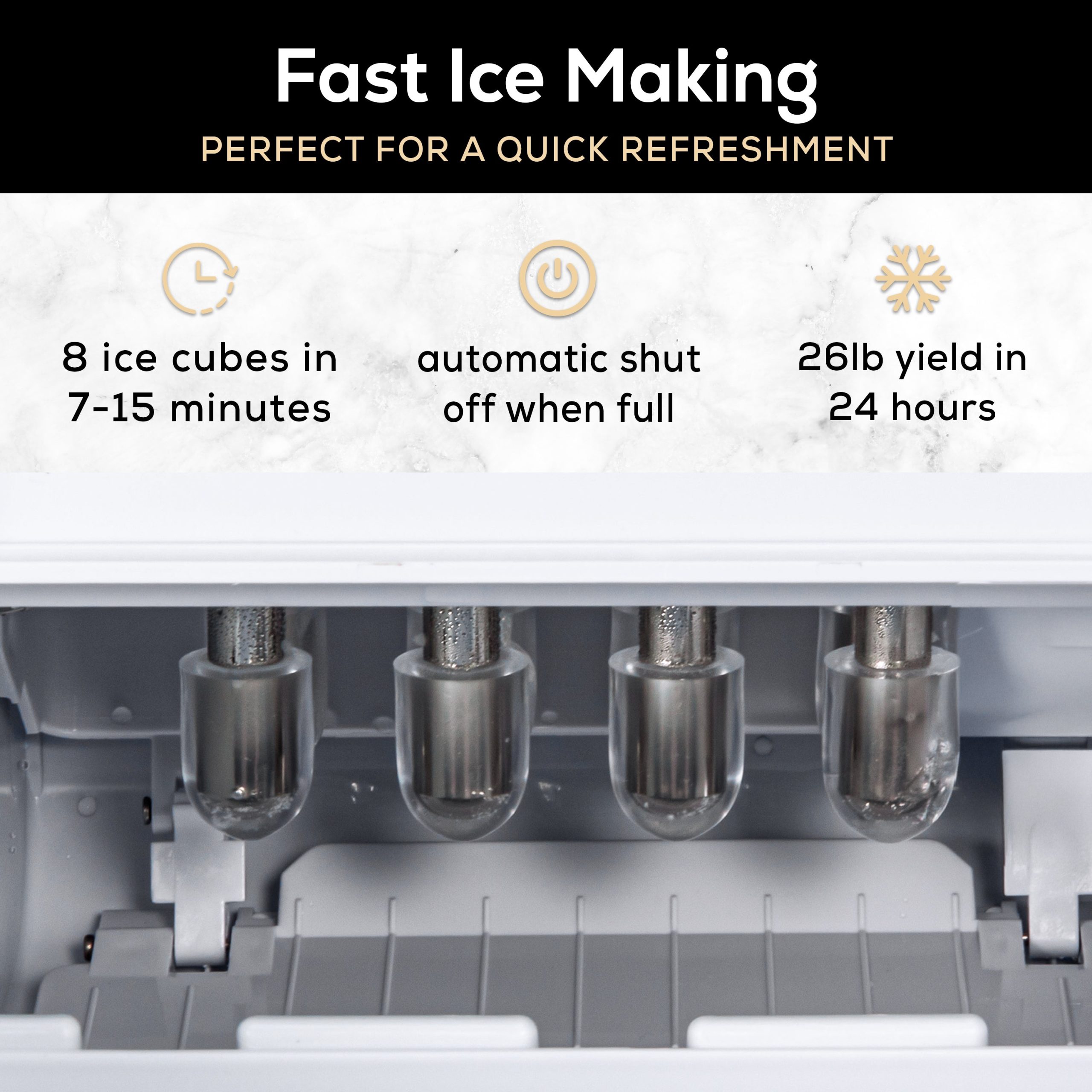 IGLOO® 26-Pound Automatic Self-Cleaning Portable Countertop Ice Maker Machine With Handle. Stainless Steel - Image 3