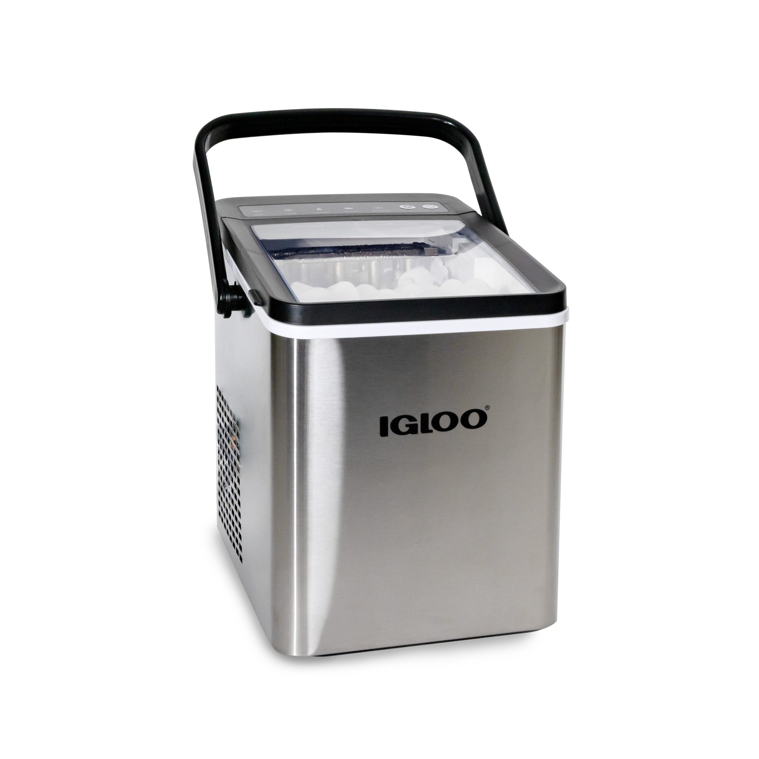 IGLOO® 26-Pound Automatic Self-Cleaning Portable Countertop Ice Maker Machine With Handle. Stainless Steel