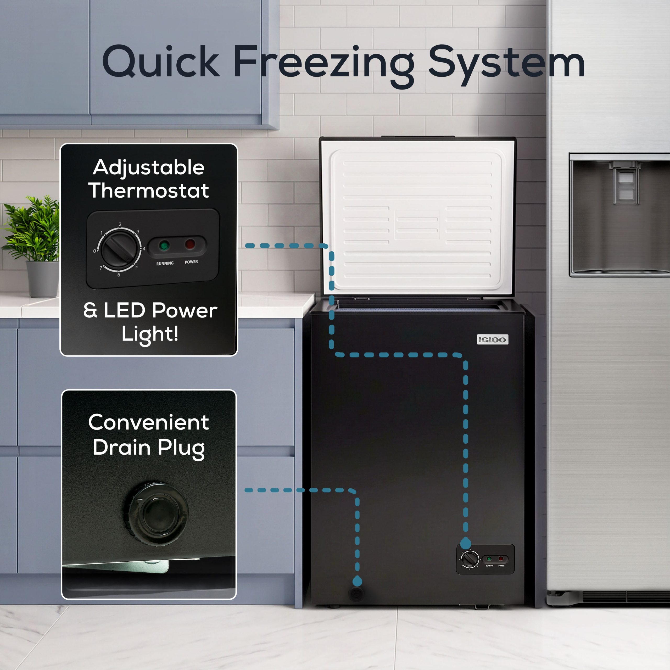 Igloo 3.5 Cu. Ft. Chest Freezer. Black - Image 4