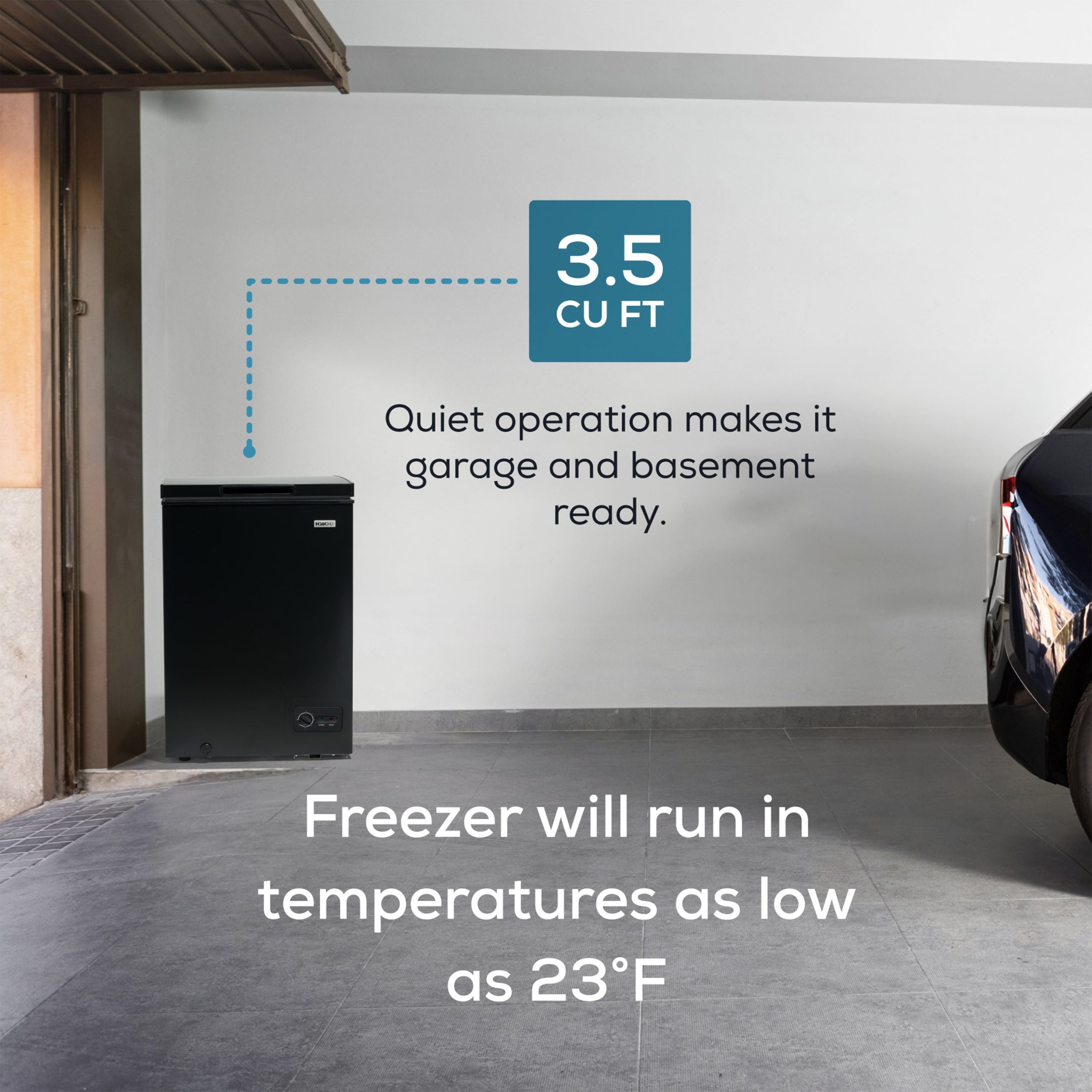 Igloo 3.5 Cu. Ft. Chest Freezer. Black - Image 5