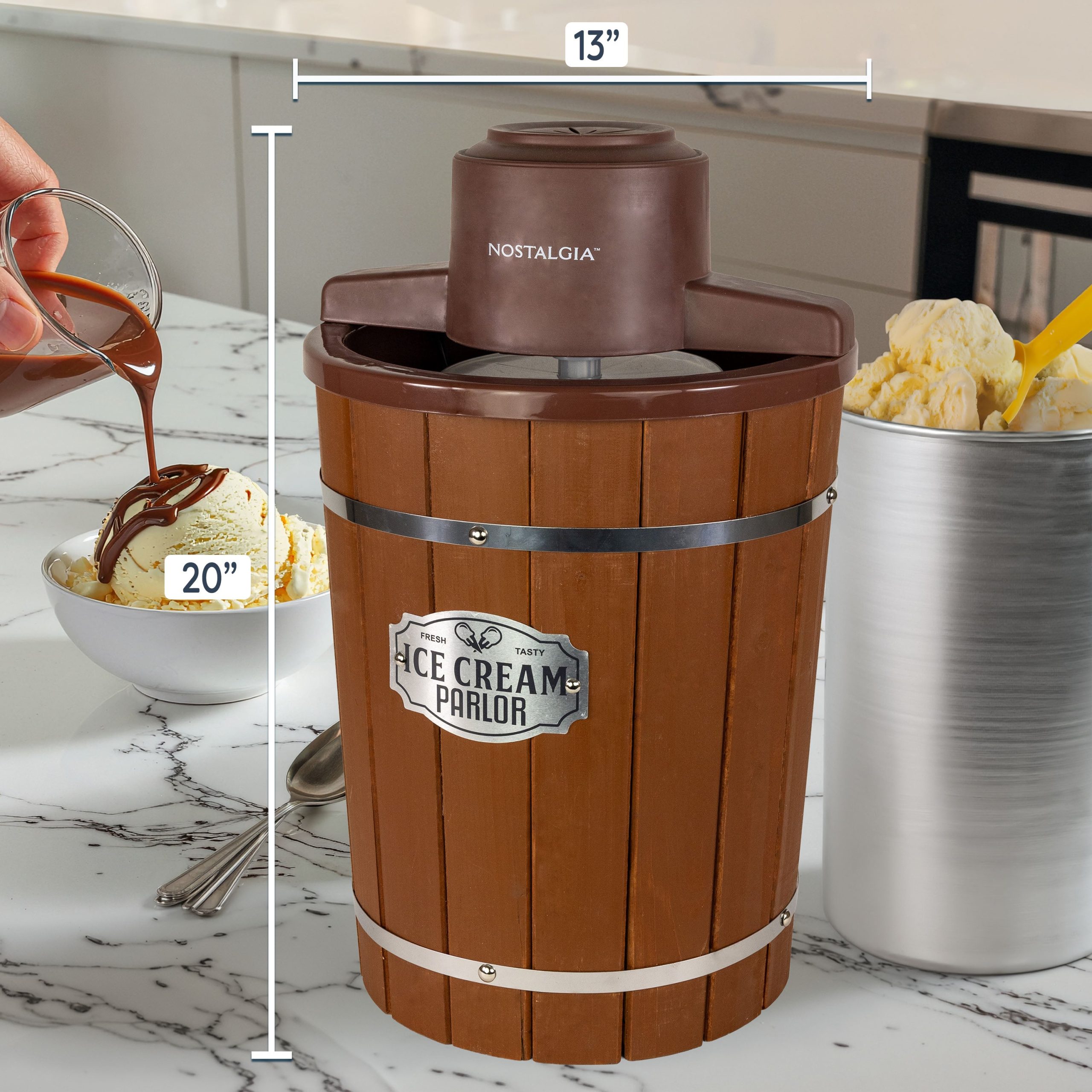 6-Quart Wood Bucket Electric Ice Cream Maker - Image 9
