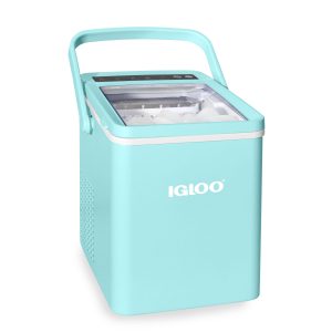 IGLOO 26-Pound Automatic Self-Cleaning Portable Countertop Ice Maker Machine With Handle. Aqua