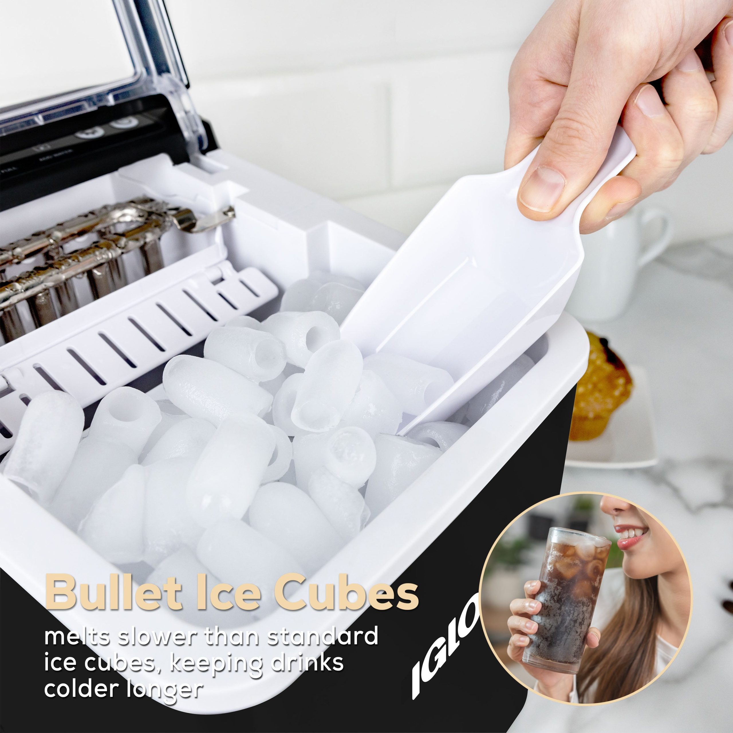 IGLOO® 26-Pound Automatic Self-Cleaning Portable Countertop Ice Maker Machine With Handle. Black - Image 5
