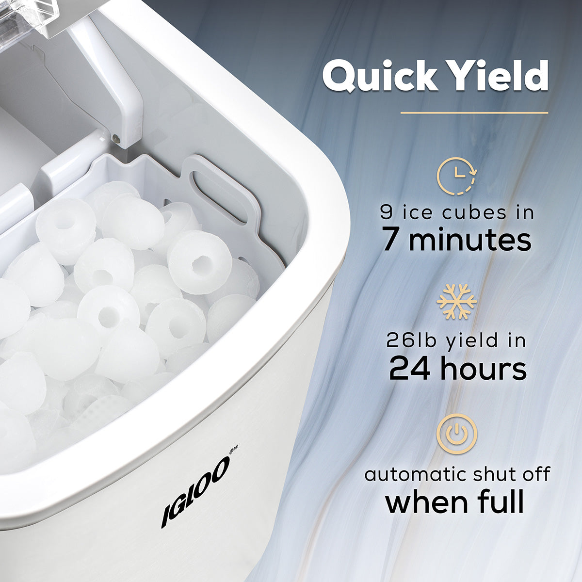 IGLOO® 26-Pound Automatic Self-Cleaning Portable Countertop Ice Maker Machine With Handle. White - Image 3