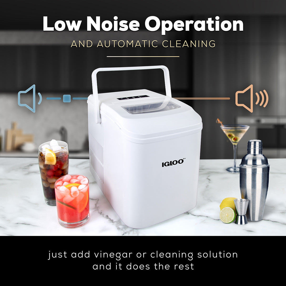 IGLOO® 26-Pound Automatic Self-Cleaning Portable Countertop Ice Maker Machine With Handle. White - Image 5