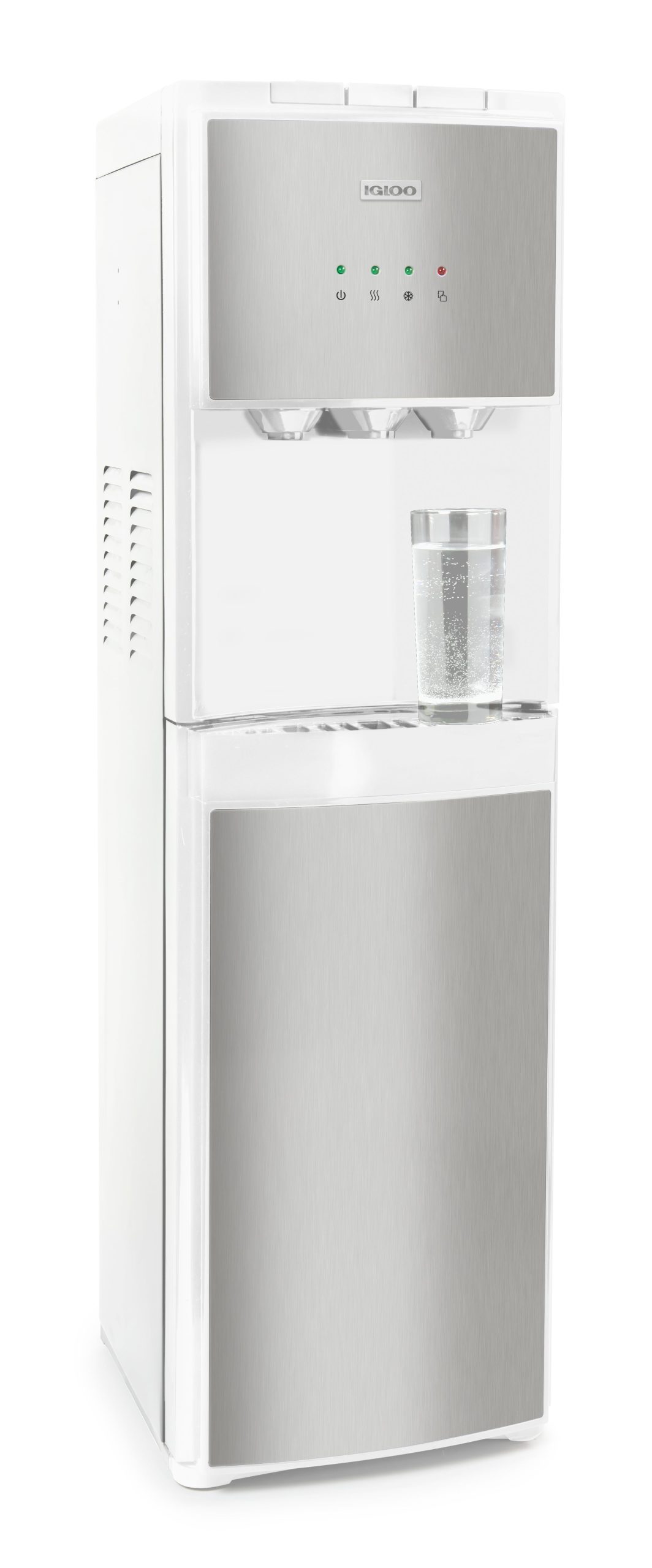 Igloo Hot. Cold & Room Temperature Bottom-Load Water Dispenser. White/Stainless Steel