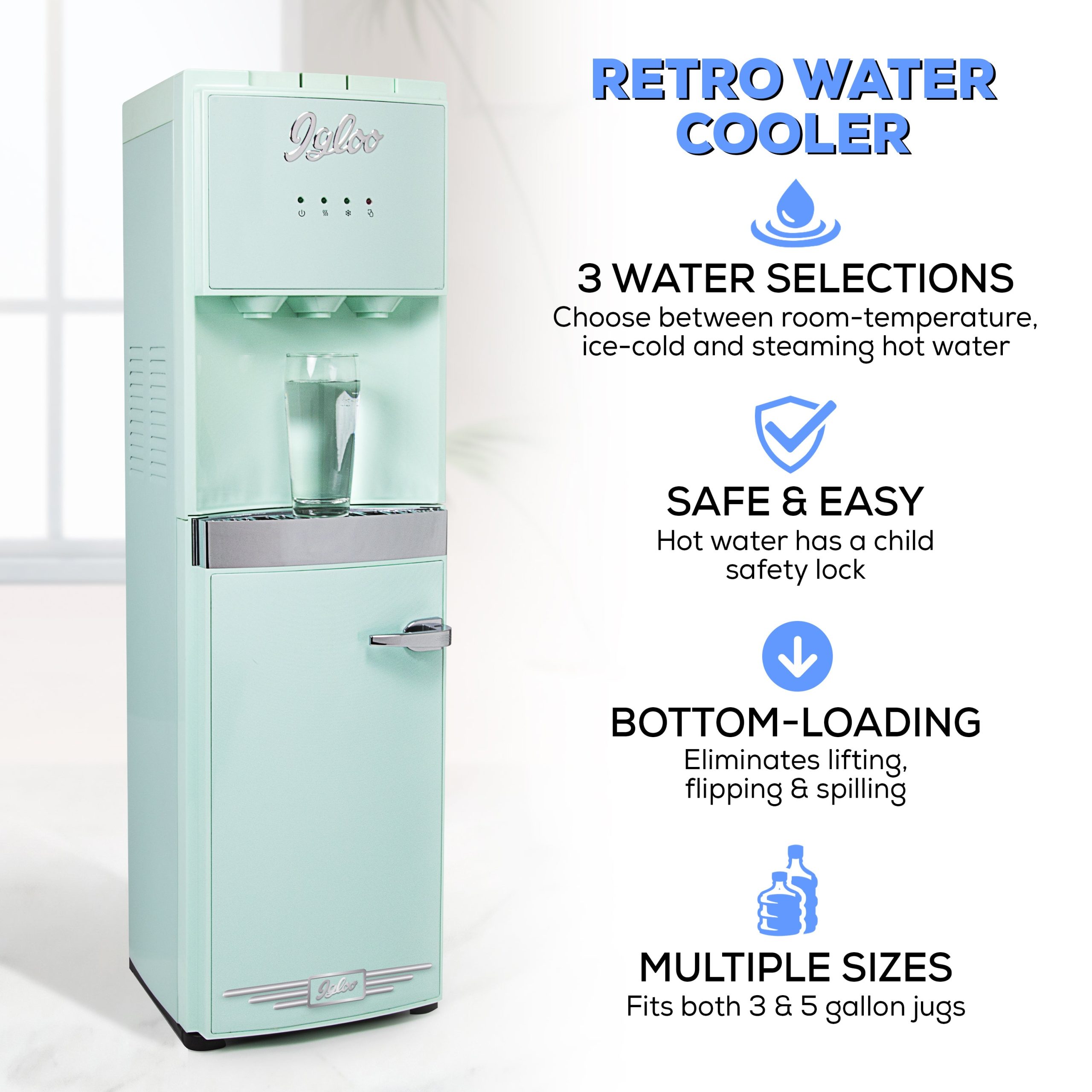 Igloo Retro Water Cooler. Aqua - Image 2