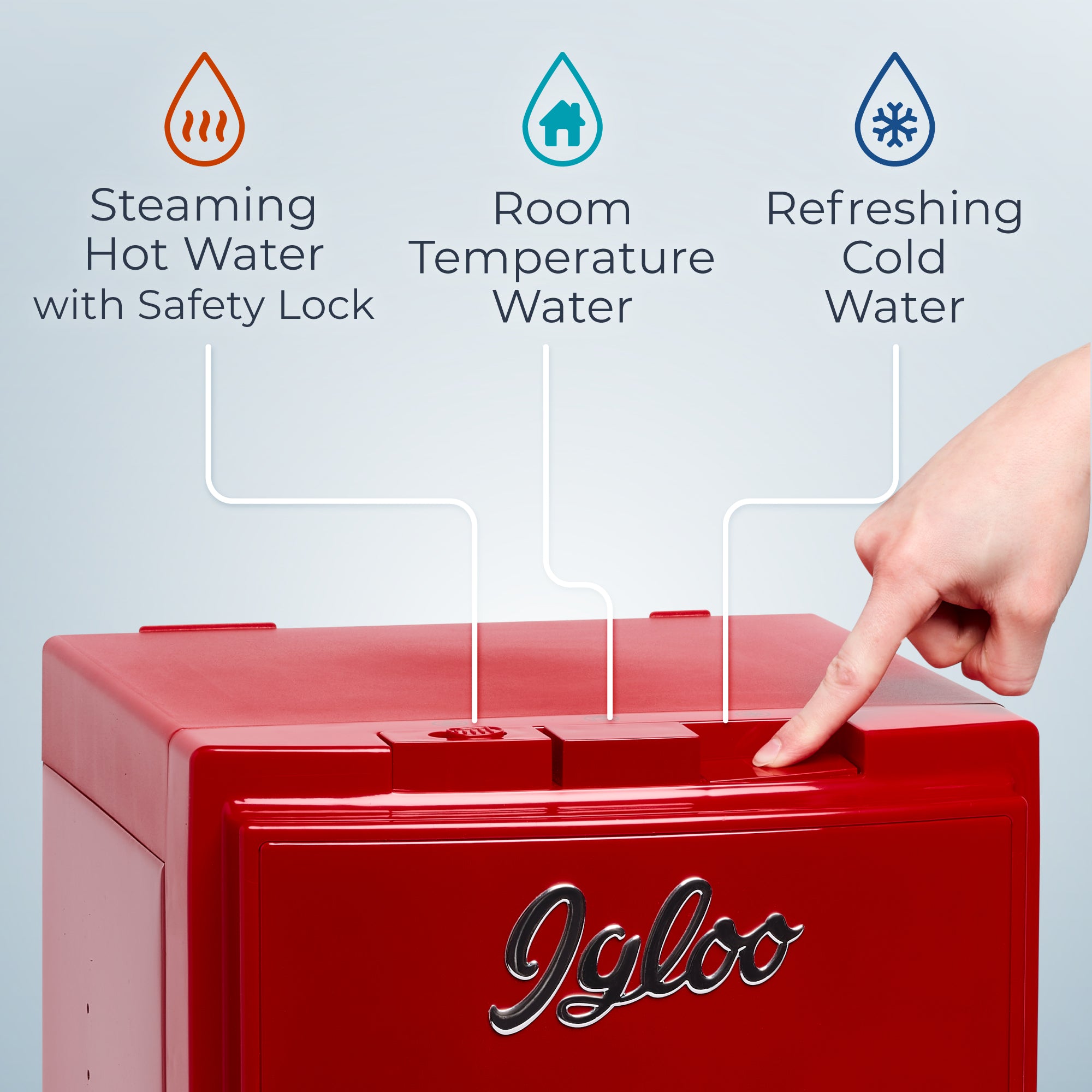 Igloo Retro Water Cooler. Retro Red - Image 3