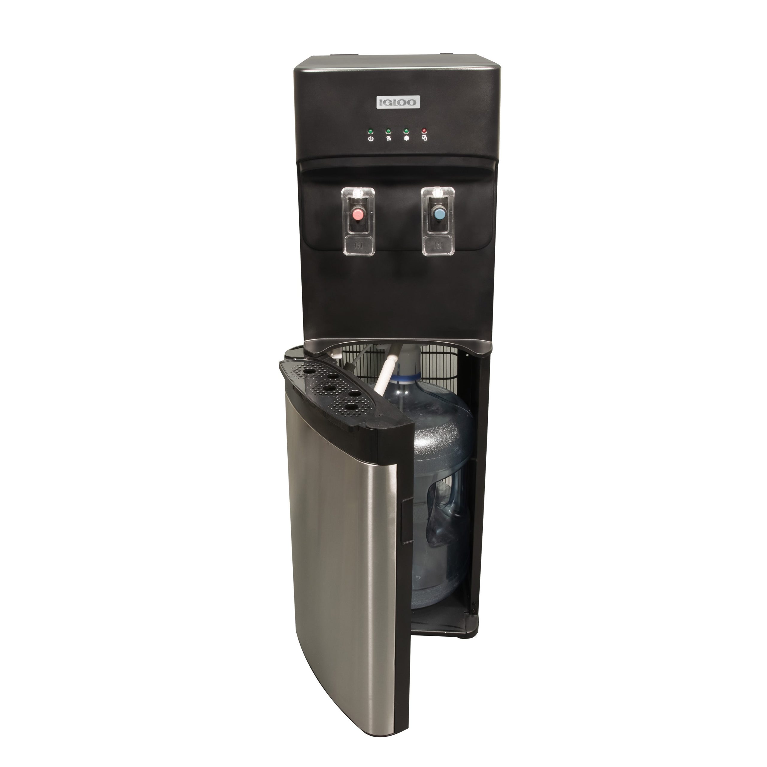 Igloo 3 & 5 Gallon Bottom Load Hot & Cold Water Dispenser. Black & Stainless Steel - Image 3