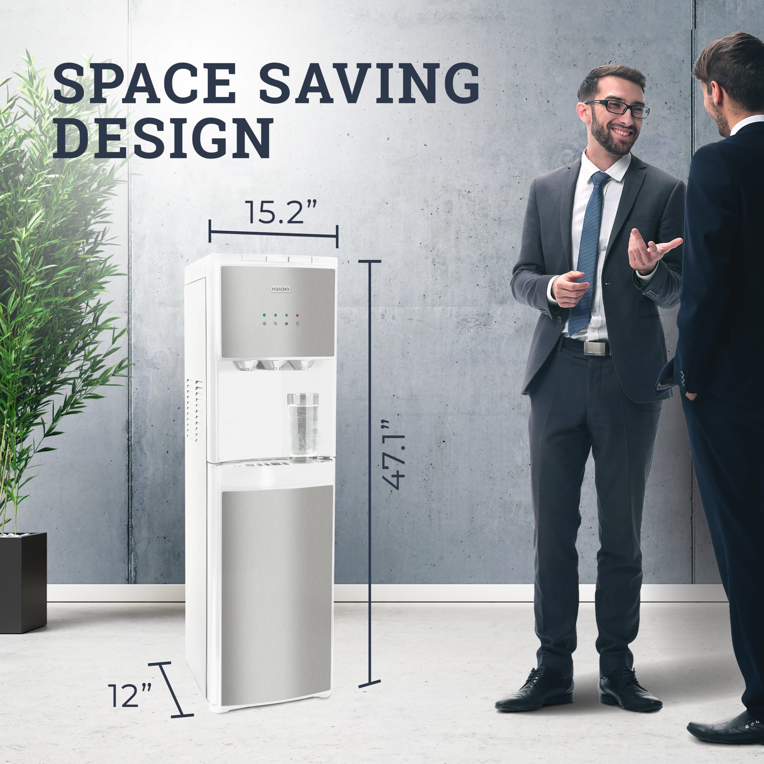 Igloo Hot. Cold & Room Temperature Bottom-Load Water Dispenser. White/Stainless Steel - Image 4