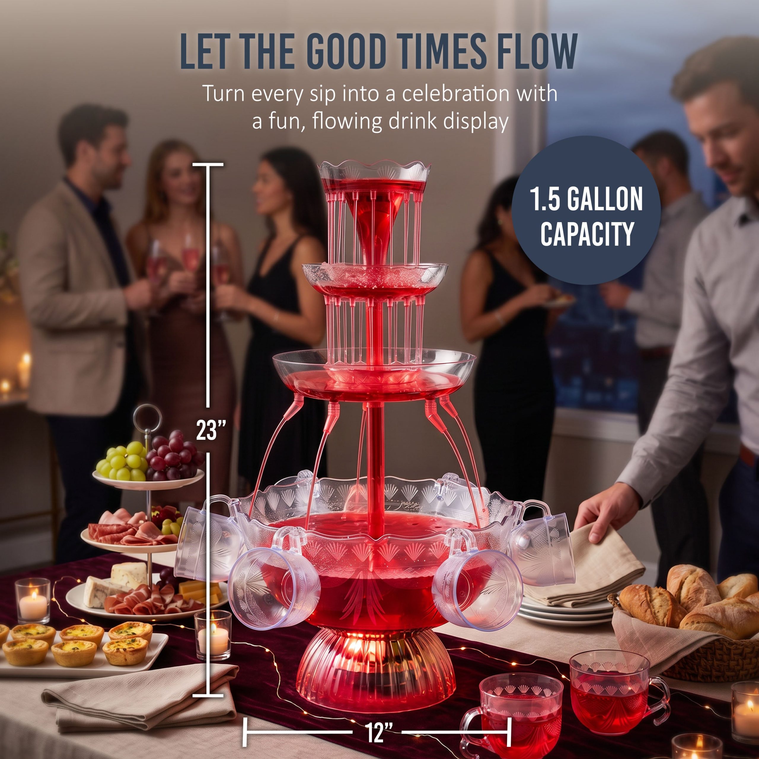 3-Tier Lighted Party Fountain - Image 2