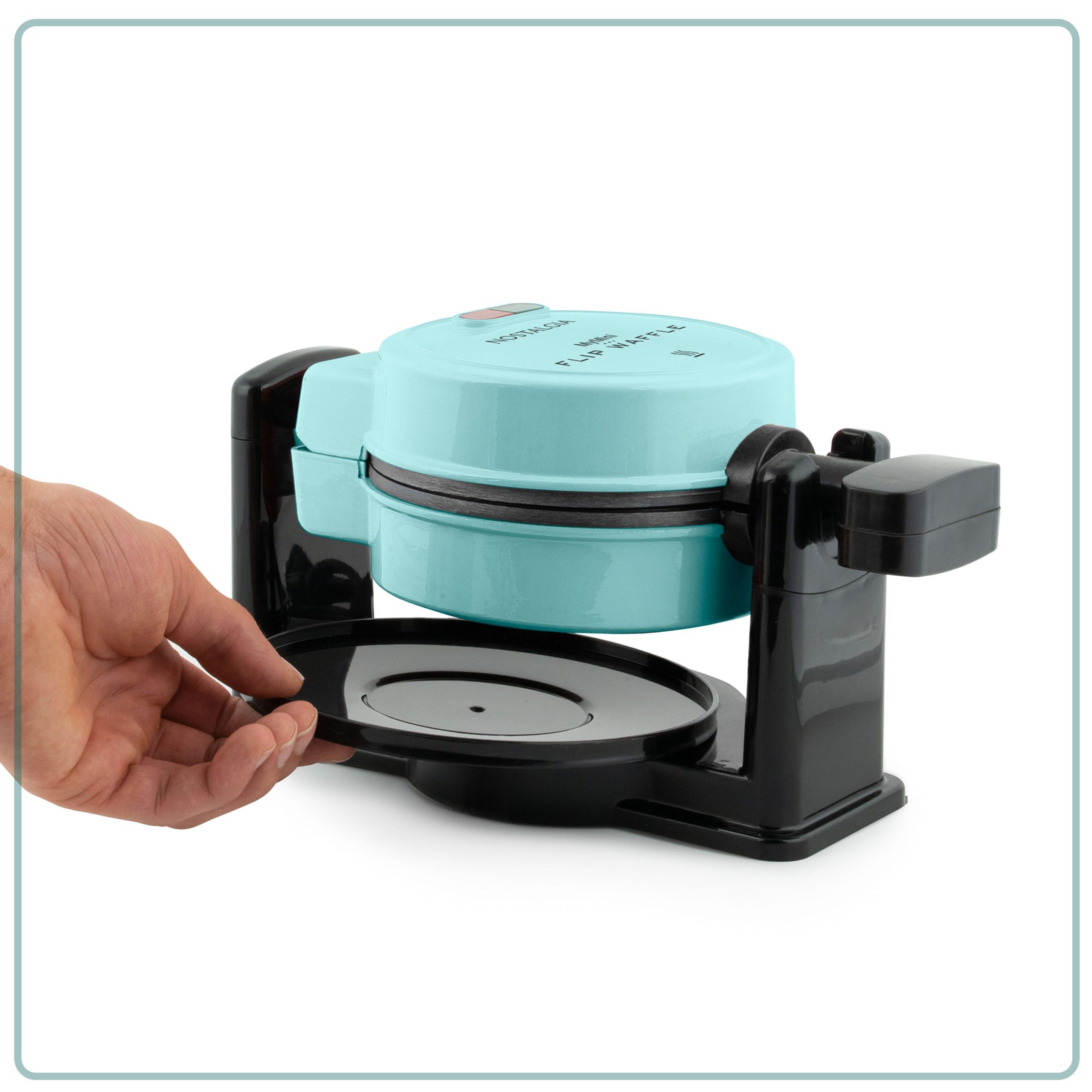 MyMini Flip Belgian Waffle Maker. Aqua - Image 6