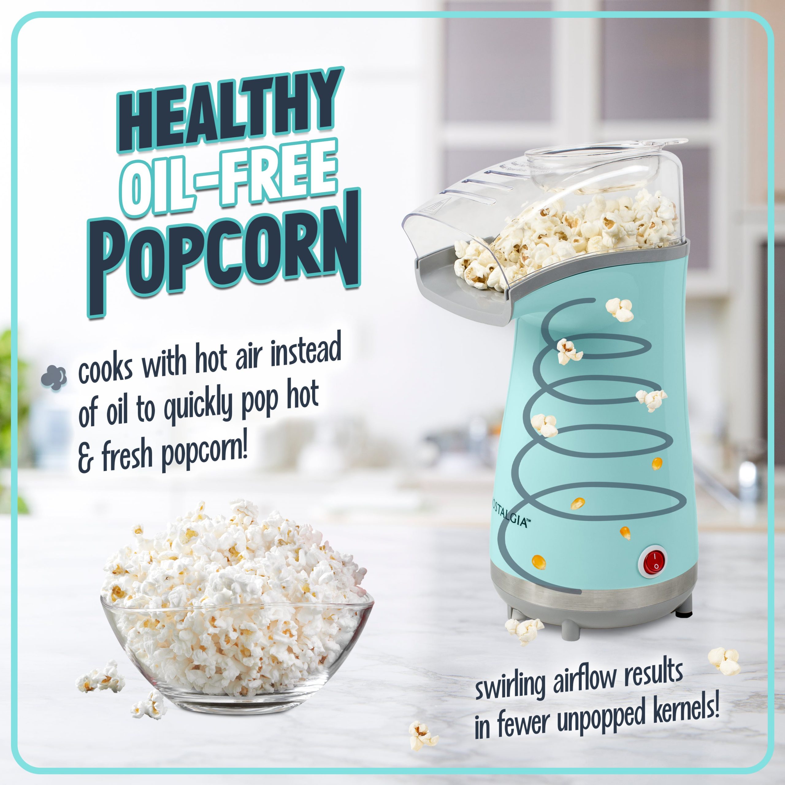 Air-Pop Popcorn Maker. Aqua - Image 5