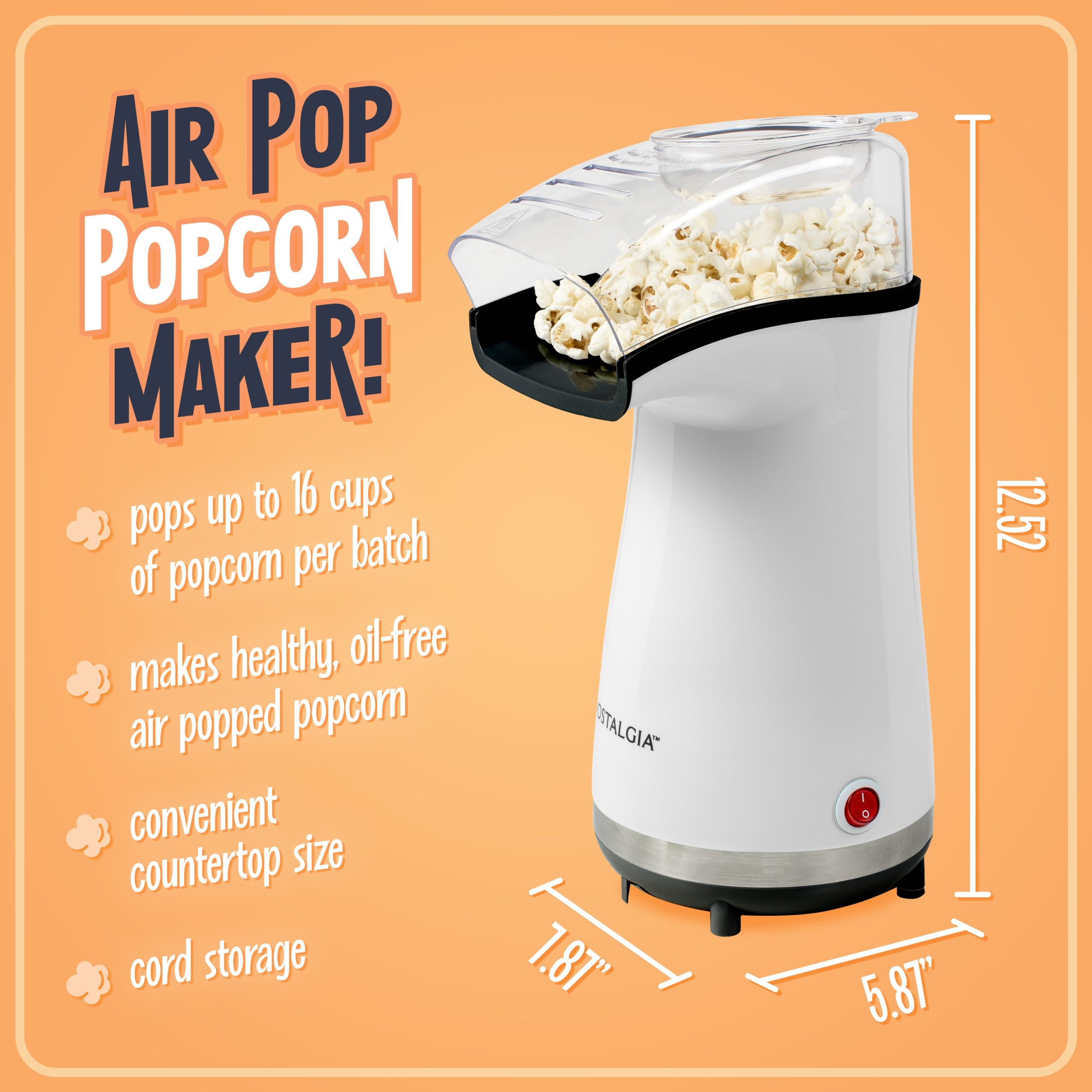 Air-Pop Popcorn Maker. White - Image 3
