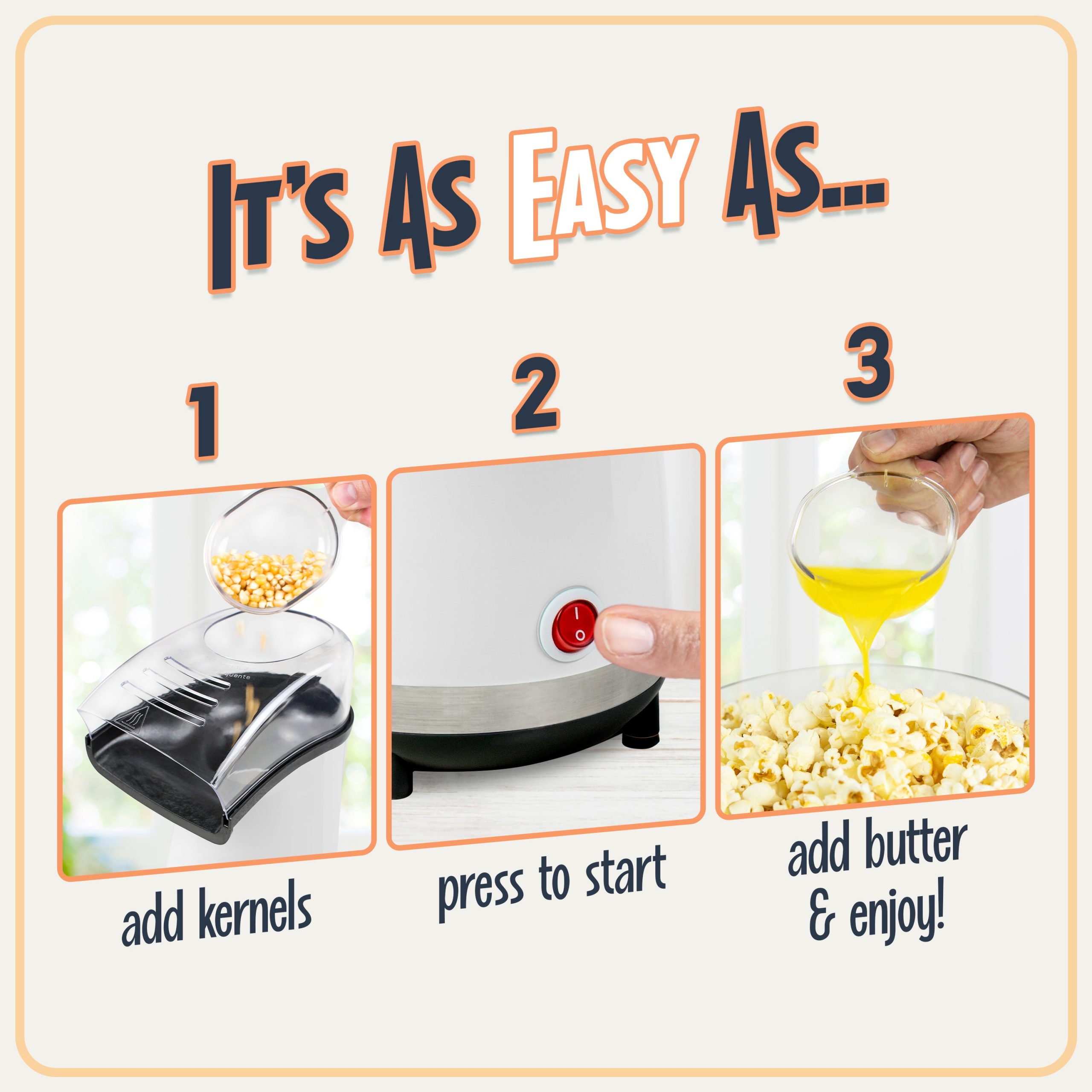 Air-Pop Popcorn Maker. White - Image 4