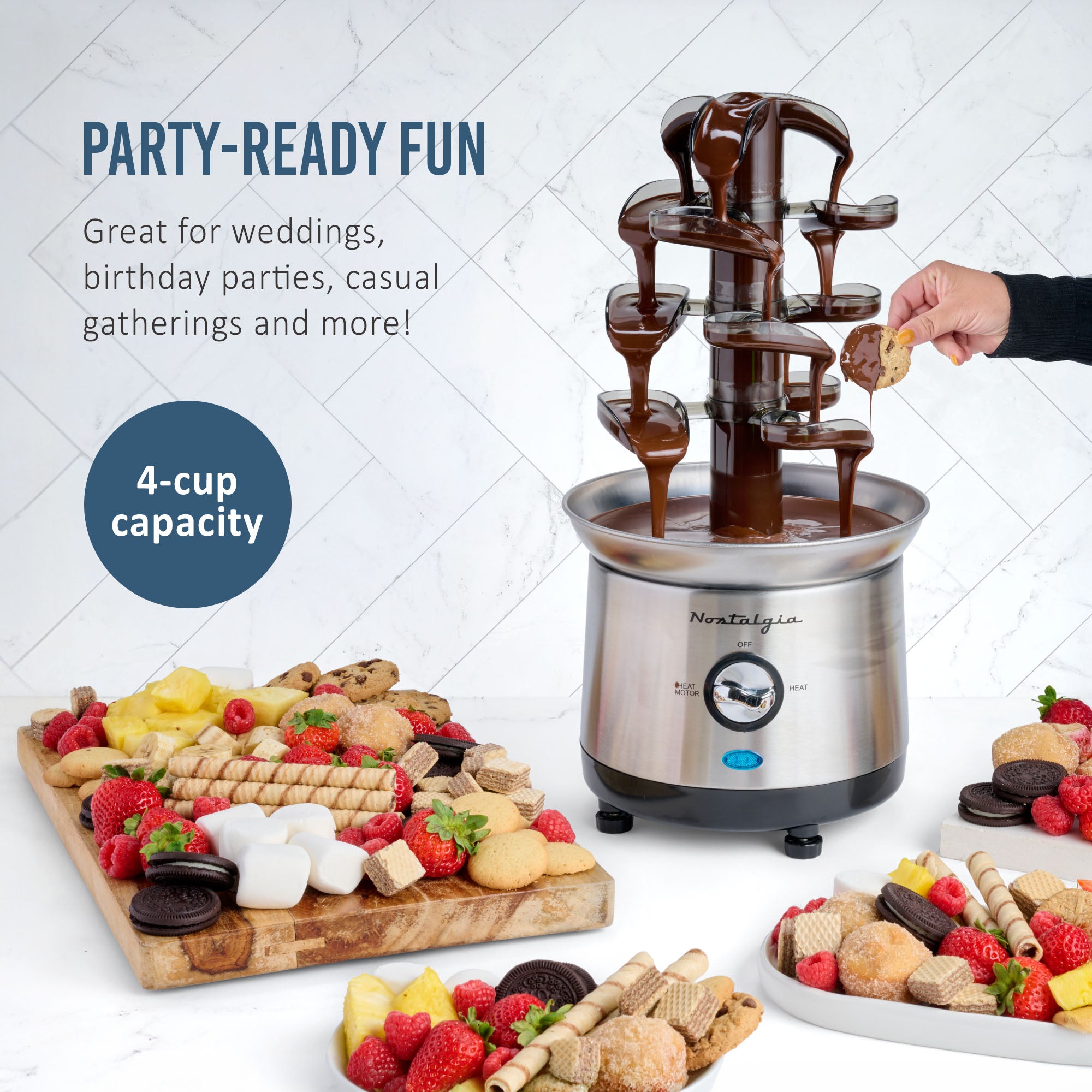 2-Pound Stainless Steel Cascading Fondue Fountain - Image 2