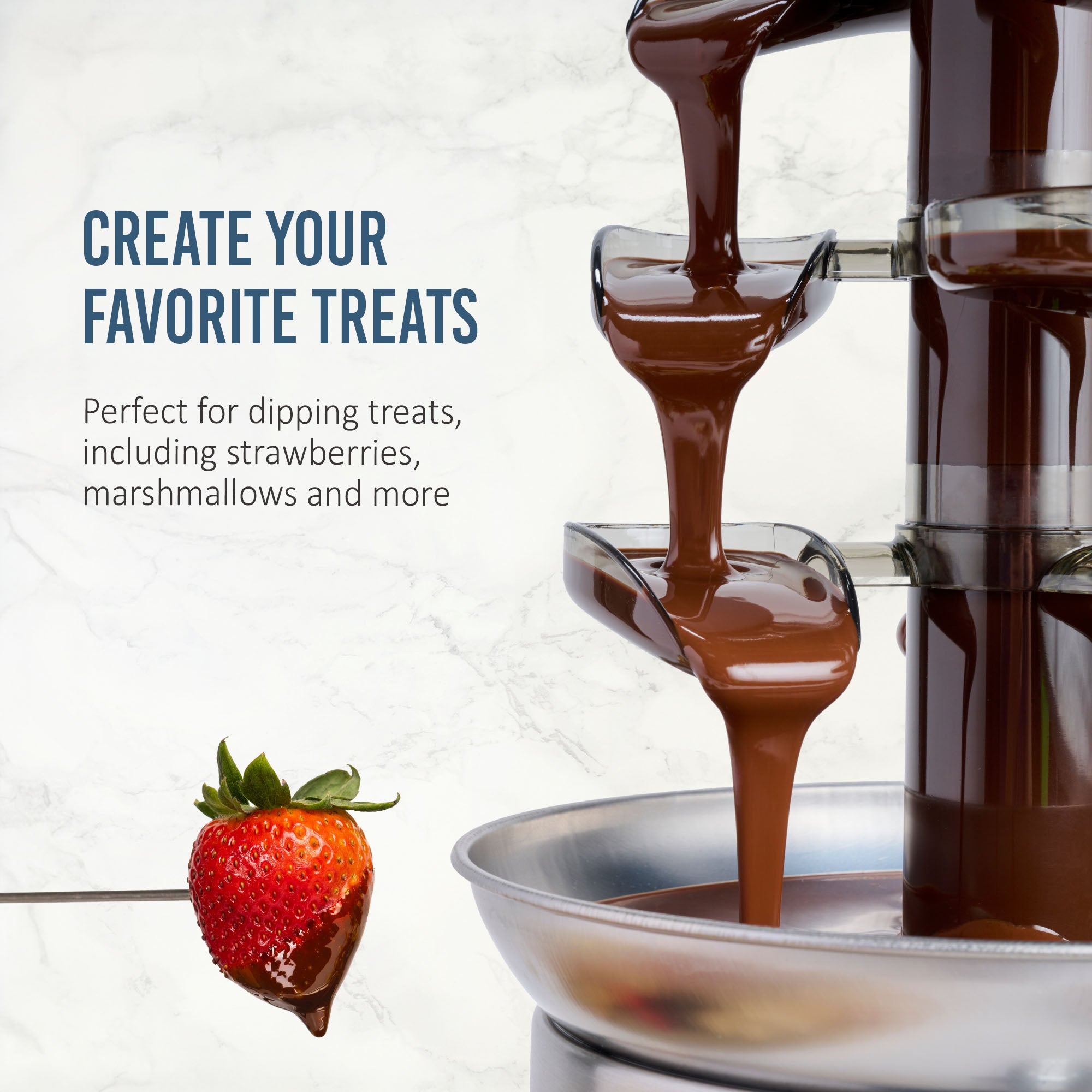 2-Pound Stainless Steel Cascading Fondue Fountain - Image 3