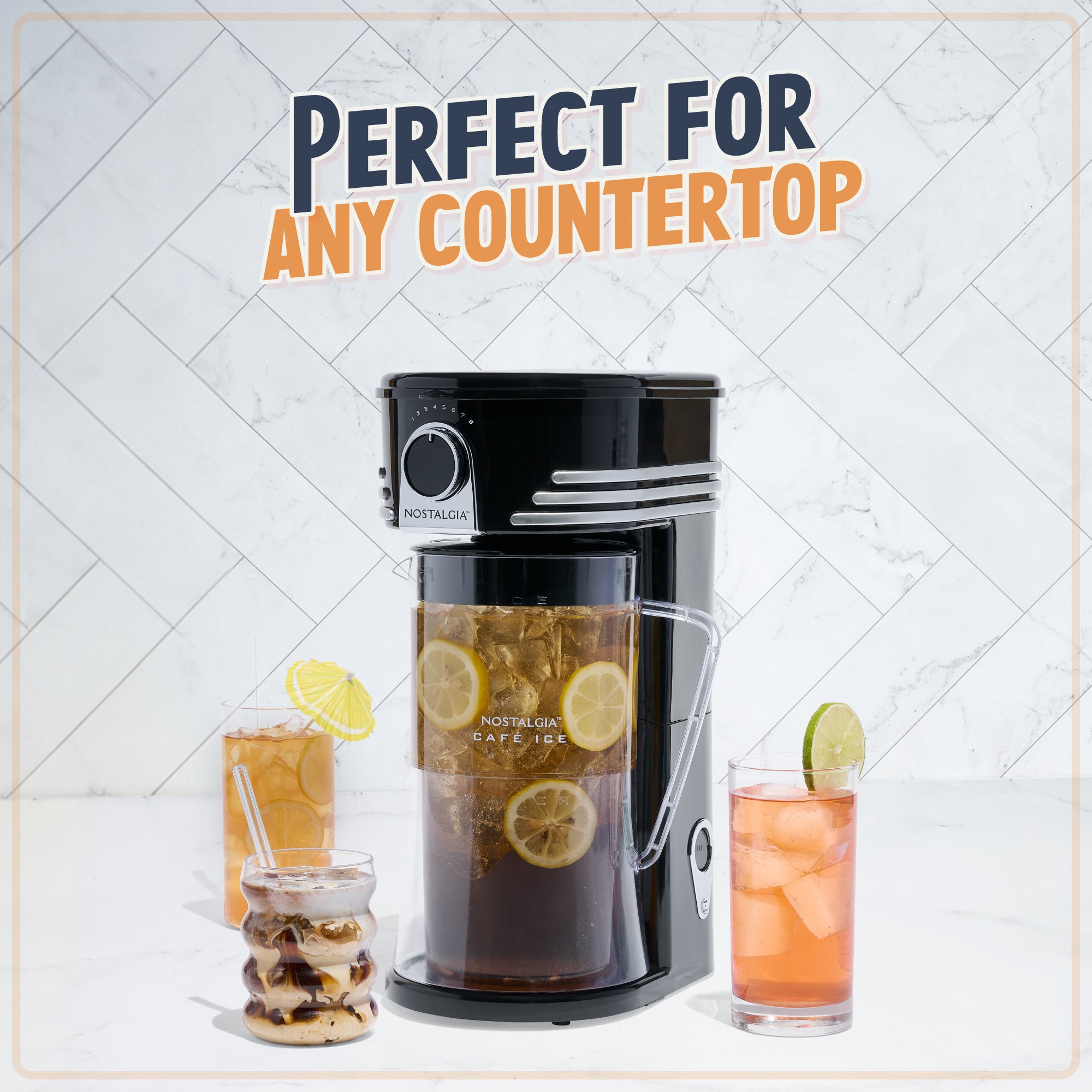Café' Ice 3-Quart Iced Coffee and Tea Brewing System with Plastic Pitcher. Black - Image 4