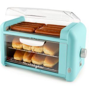 Hot Dog Roller & Bun Warmer. Aqua