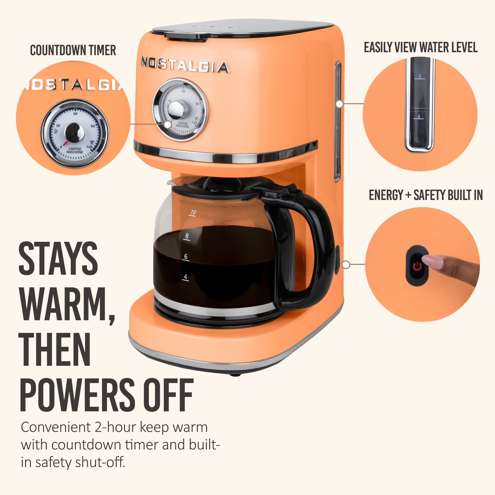 Nostalgia Classic Retro 10 Cup Coffee Maker - Image 11