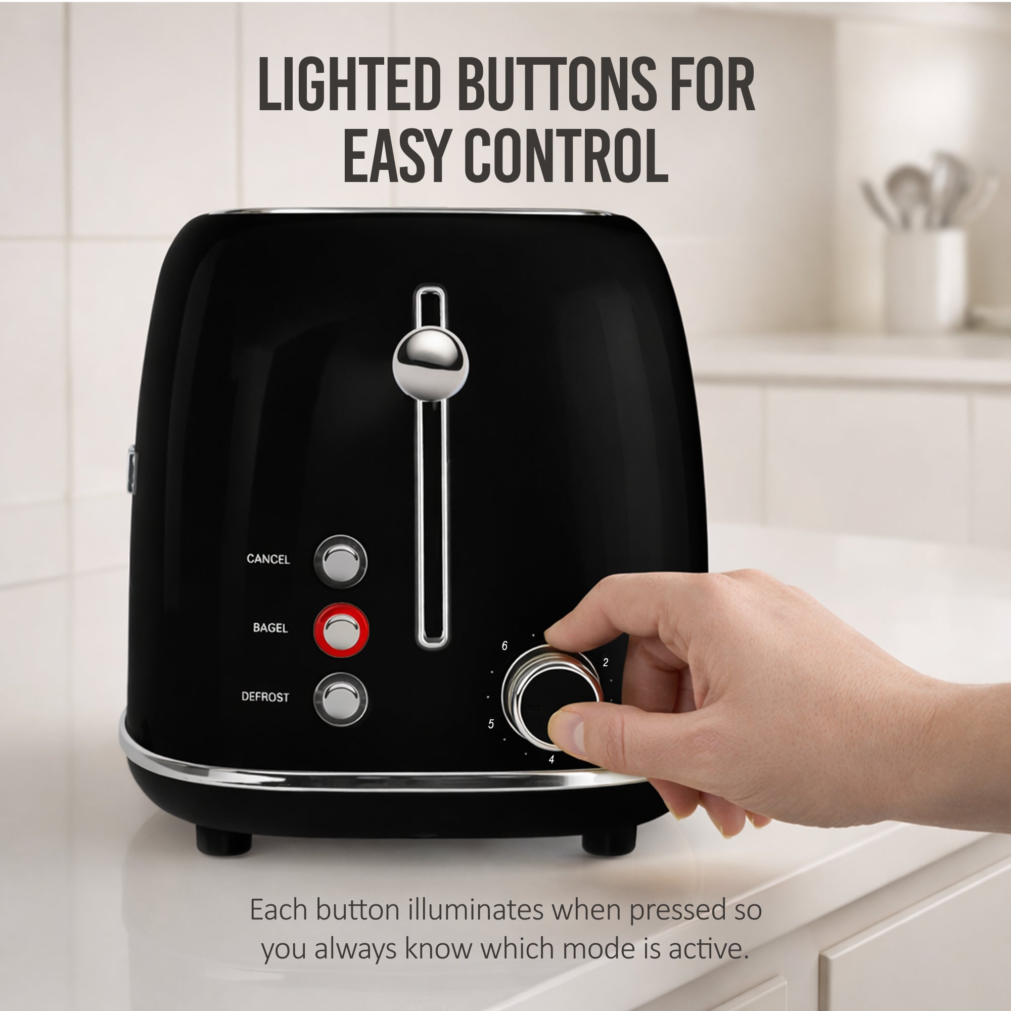 Classic Retro 4- Slice Toaster - Image 8