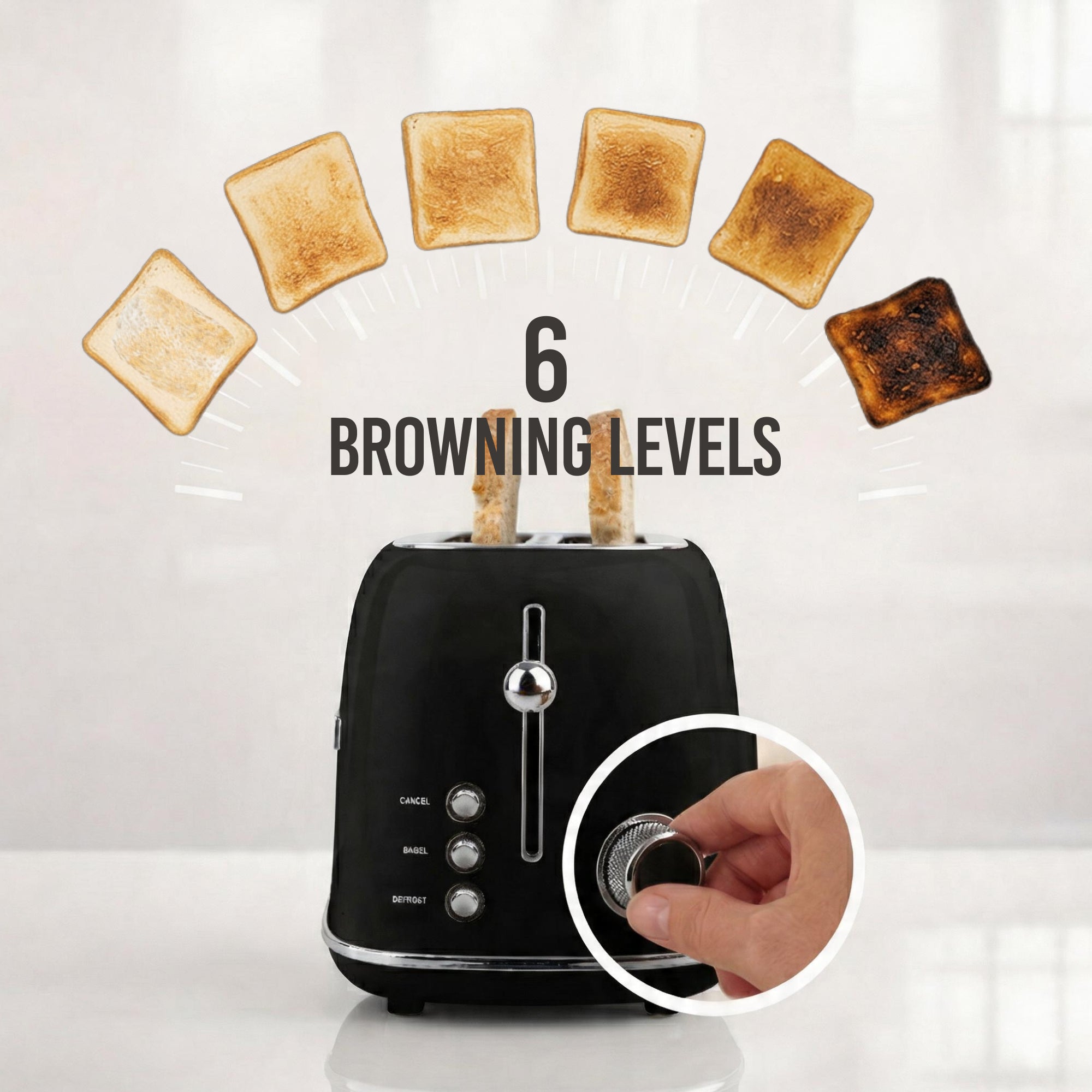 Classic Retro 4- Slice Toaster - Image 10