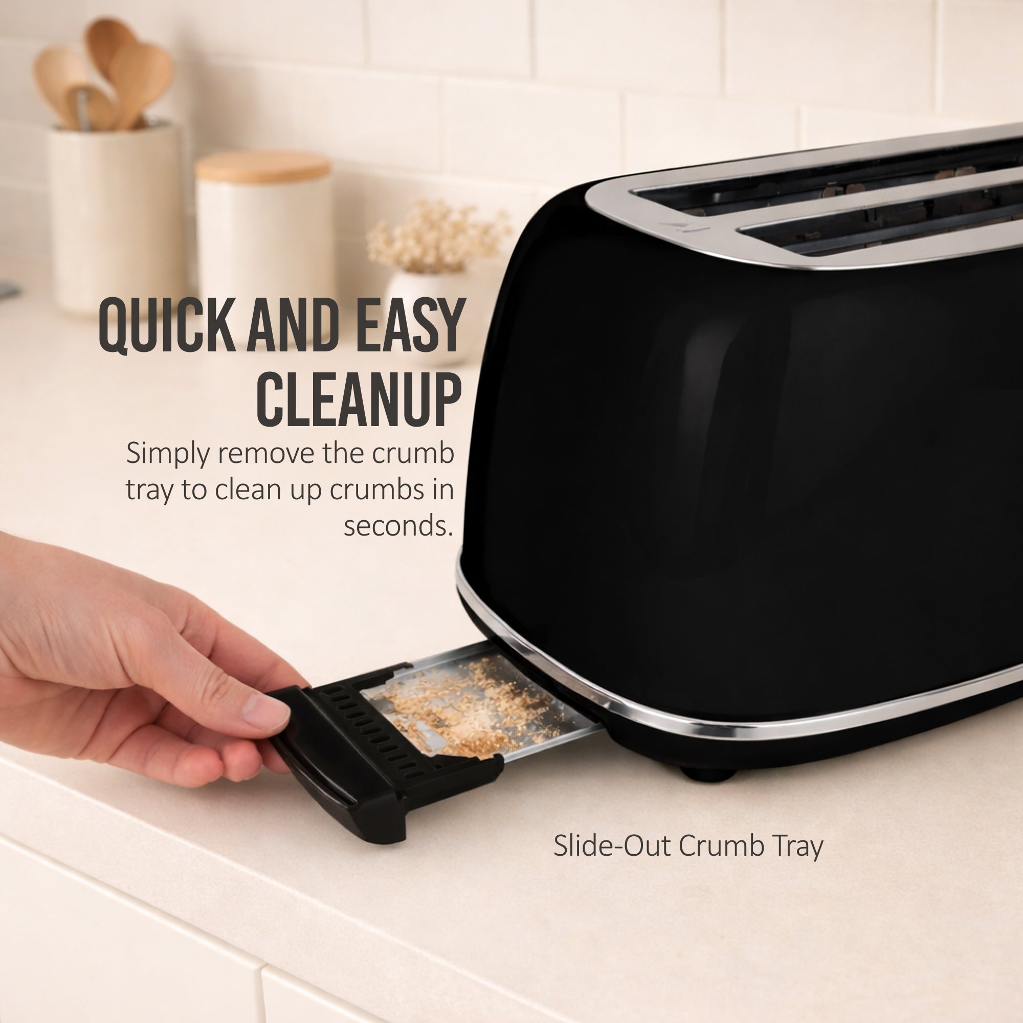 Classic Retro 4- Slice Toaster - Image 11