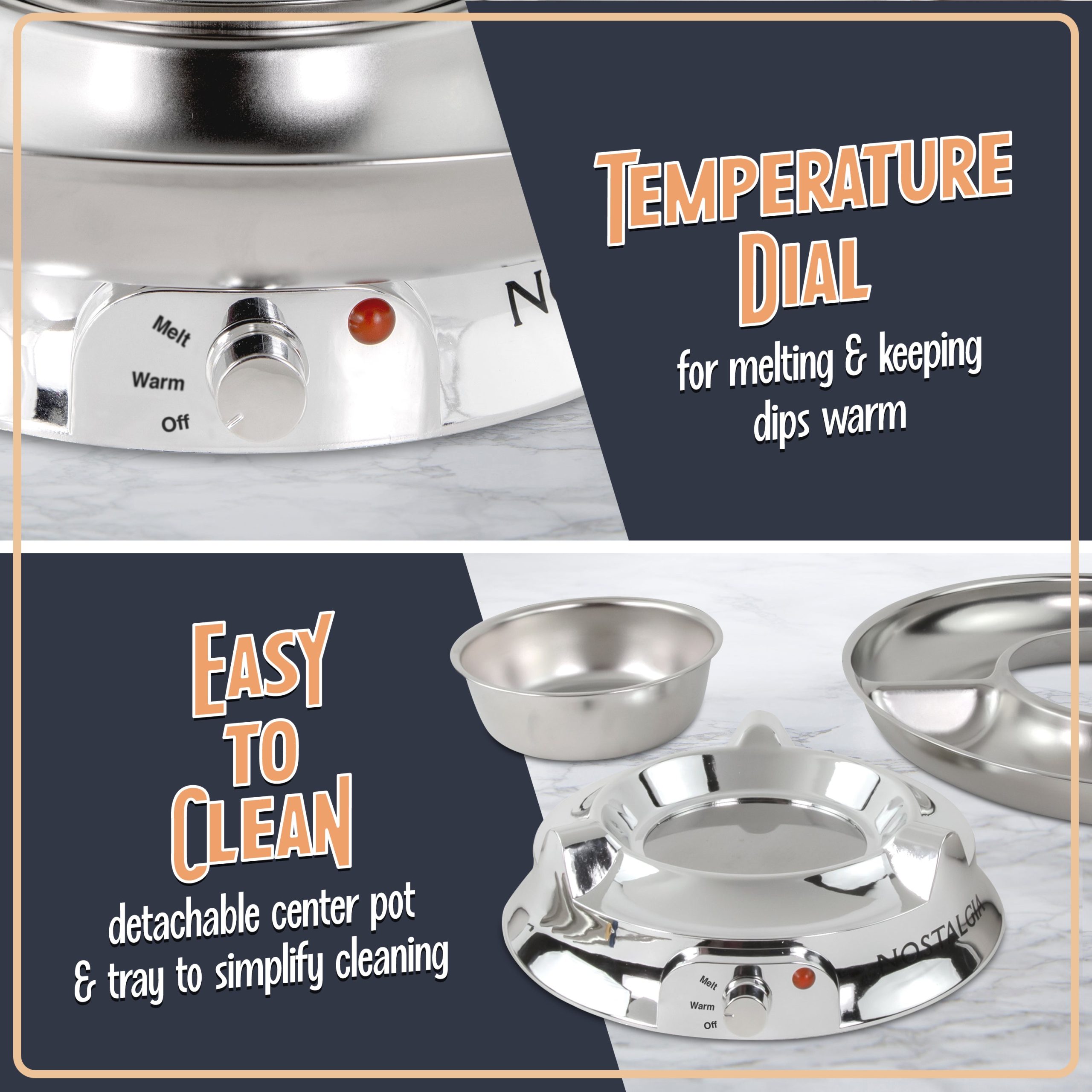 10-Ounce Electric Fondue Party Set. Stainless Steel - Image 6
