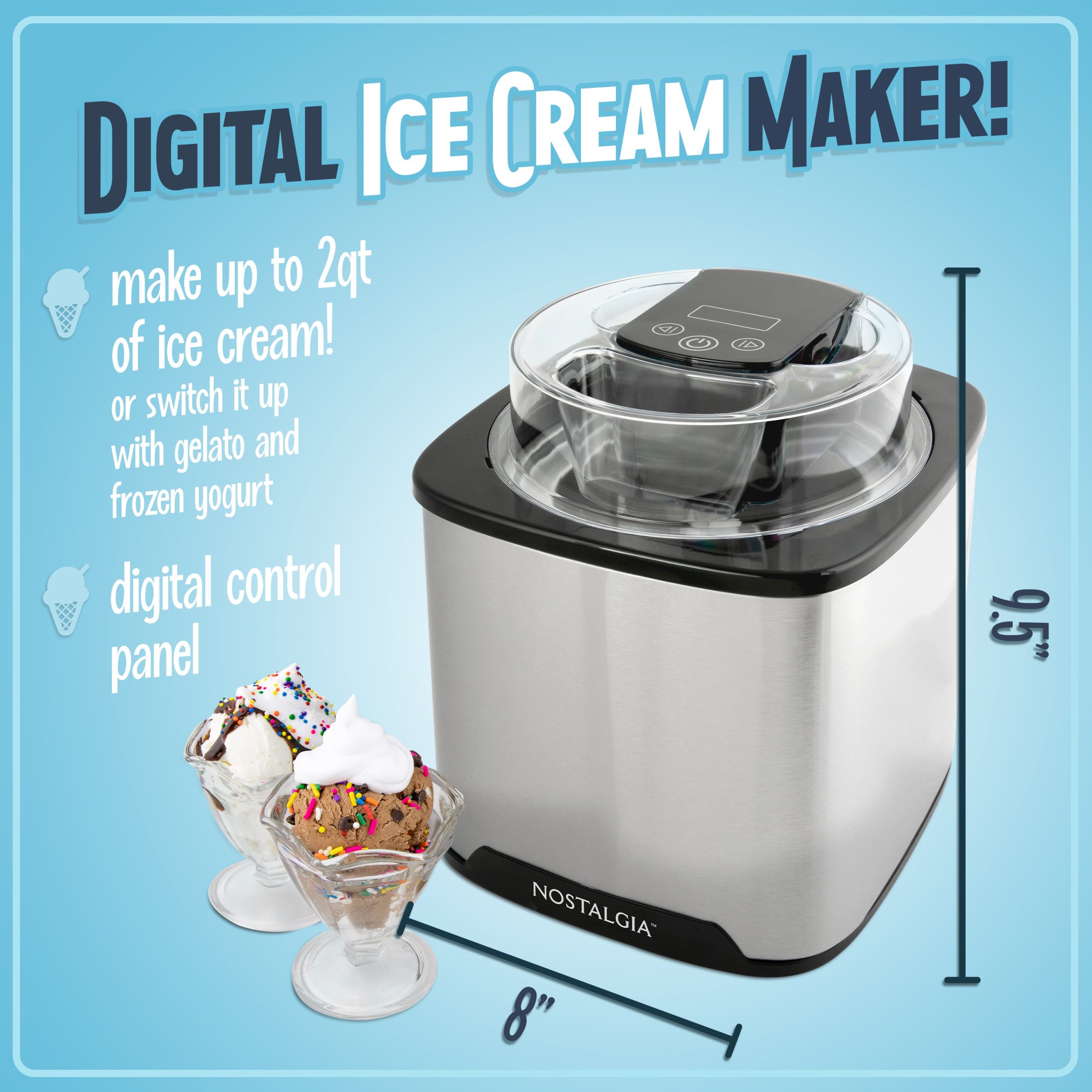 Nostalgia 2-Quart Digital Ice Cream Maker - Image 2