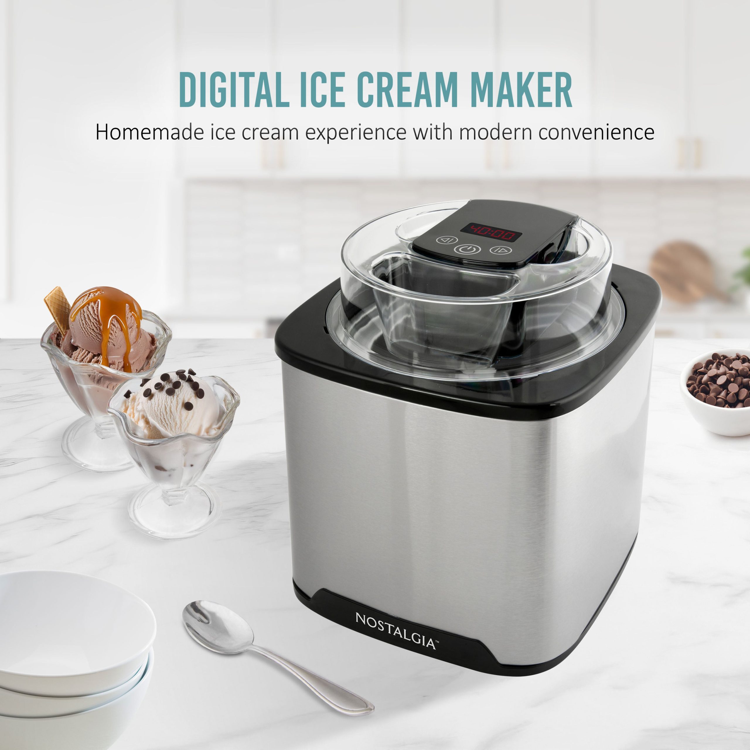 Stainless Steel 2-Quart Digital Ice Cream Maker - Image 3