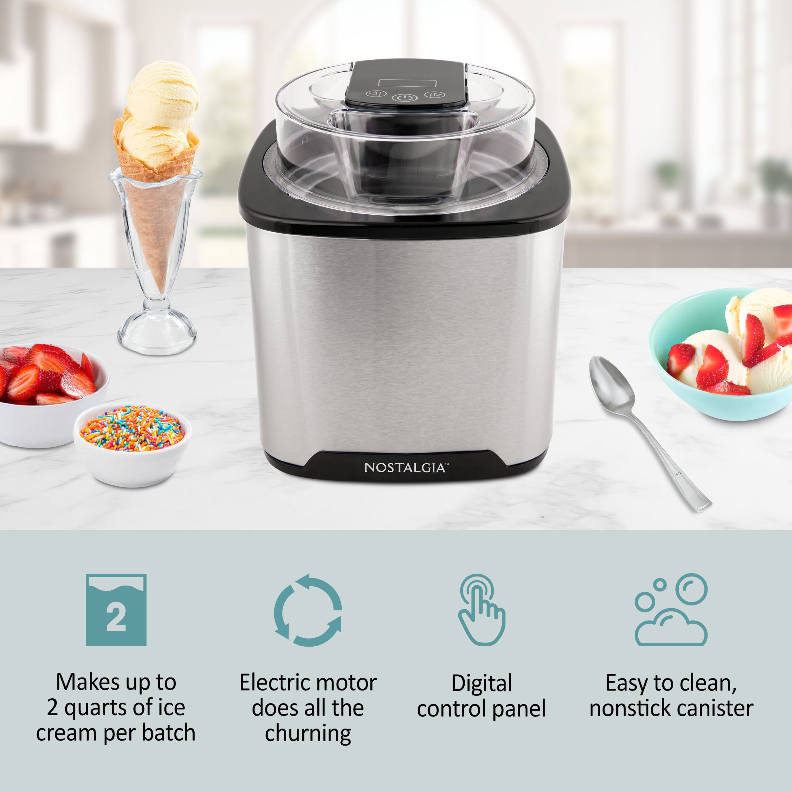 Stainless Steel 2-Quart Digital Ice Cream Maker - Image 4
