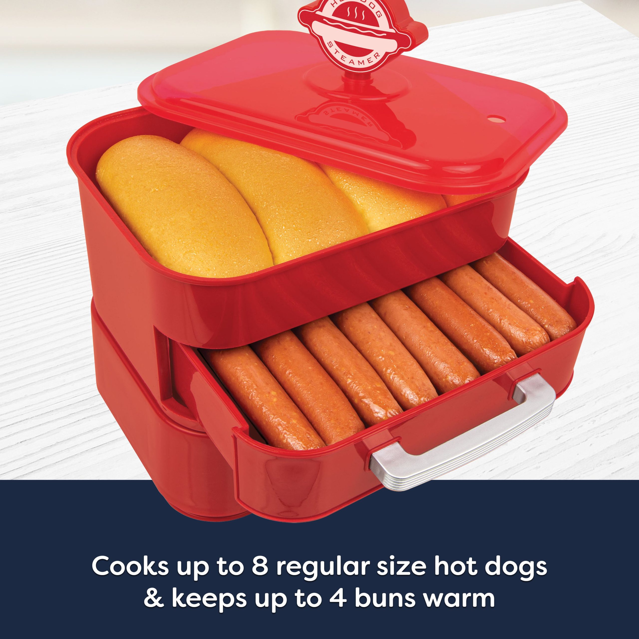 Nostalgia Hot Dog Steamer and Bun Warmer - Image 4