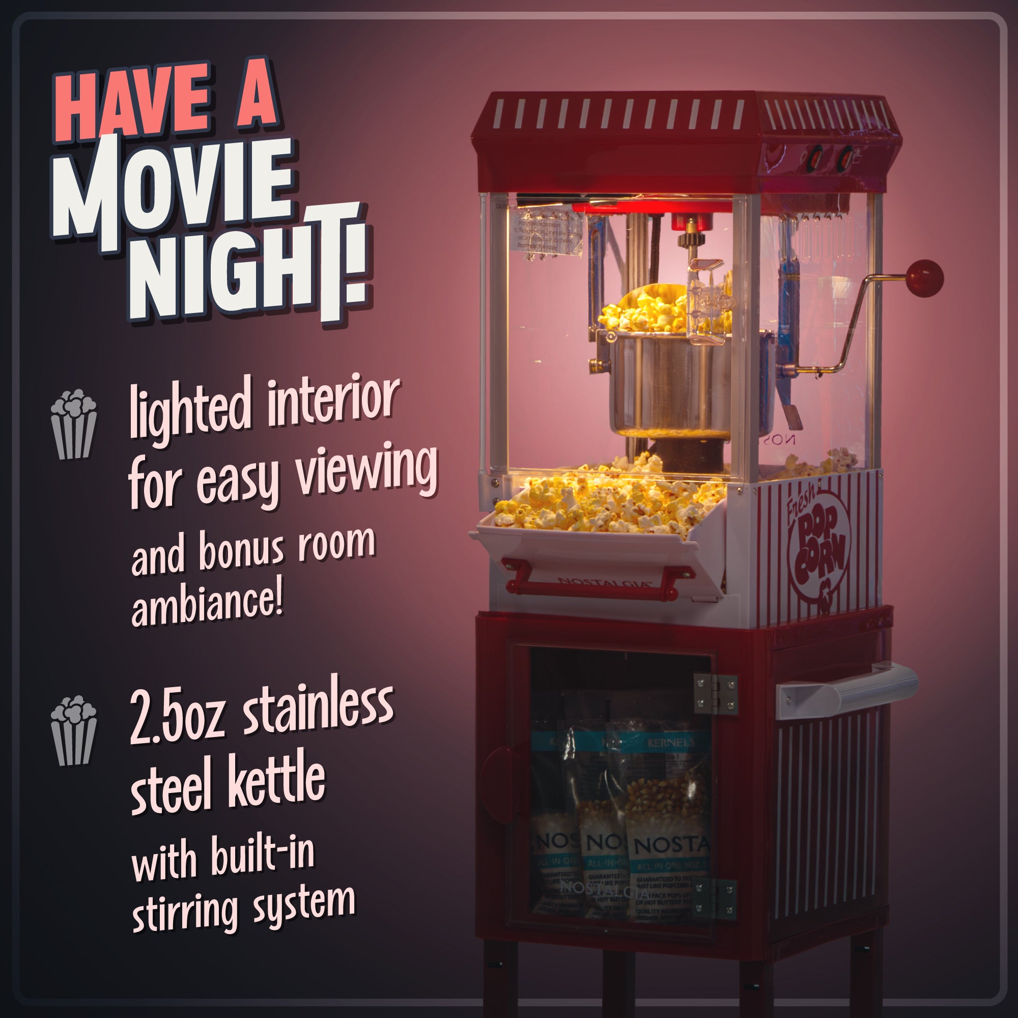 Vintage 2.5-Ounce Popcorn Cart. 45-Inches Tall - Image 4