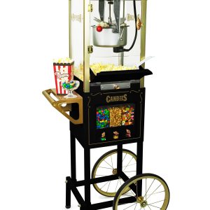 Candy & Snack Dispensing 8 Oz. Popcorn Cart. Black & Gold