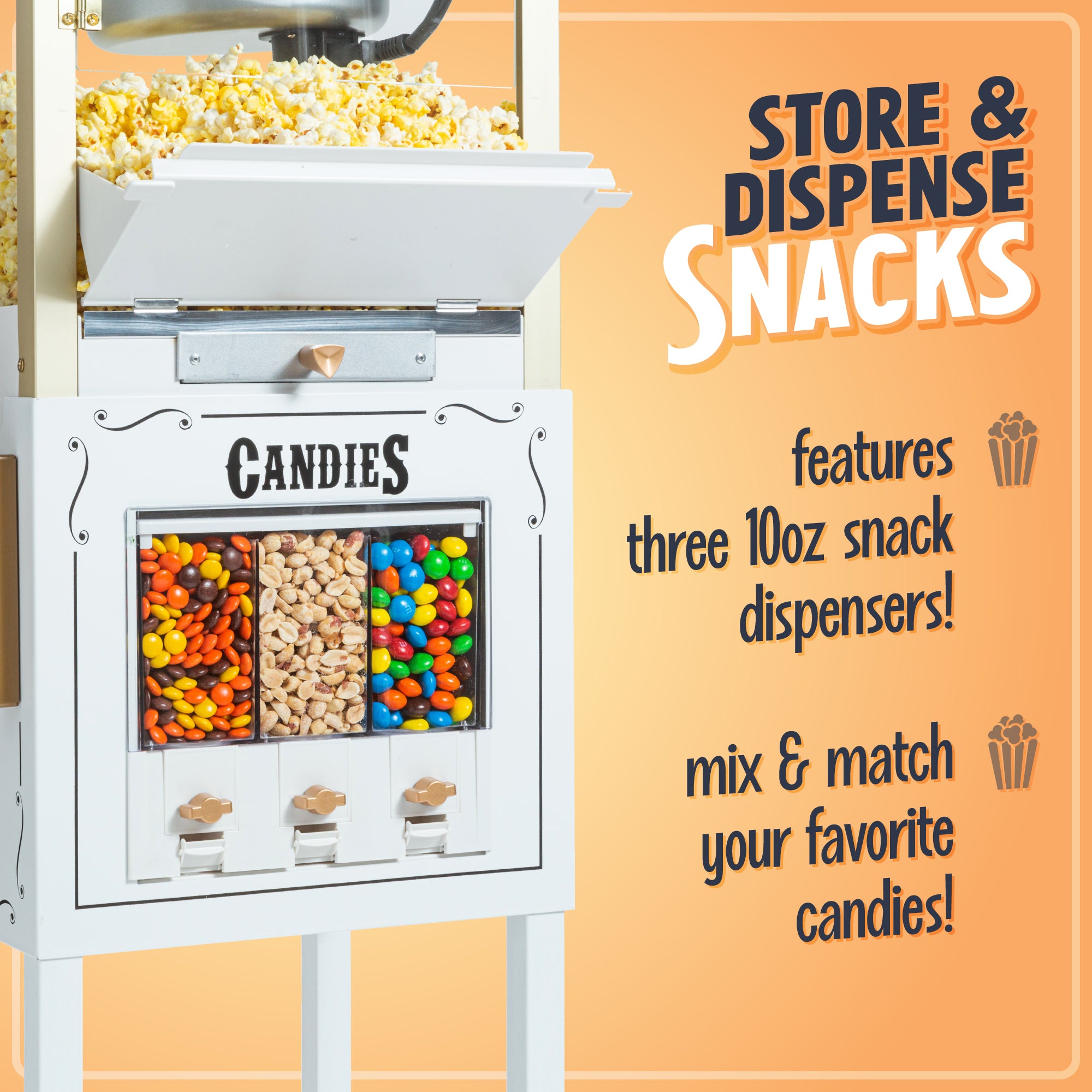 Candy & Snack Dispensing 8 Oz. Popcorn Cart - Image 3
