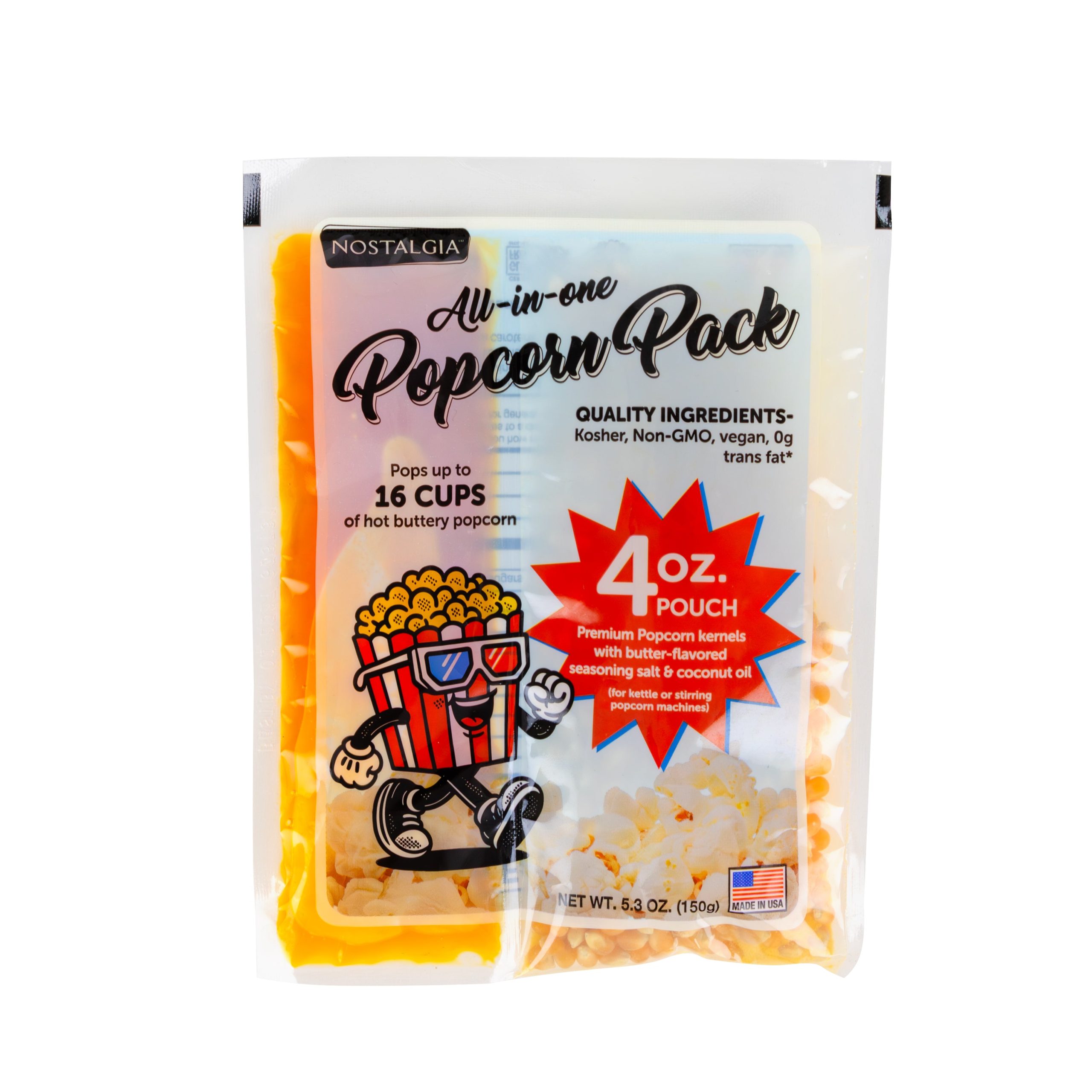 Best Tasting Premium 4-Ounce Popcorn. Oil & Seasoning Salt All-In-One Packs - 24 Count