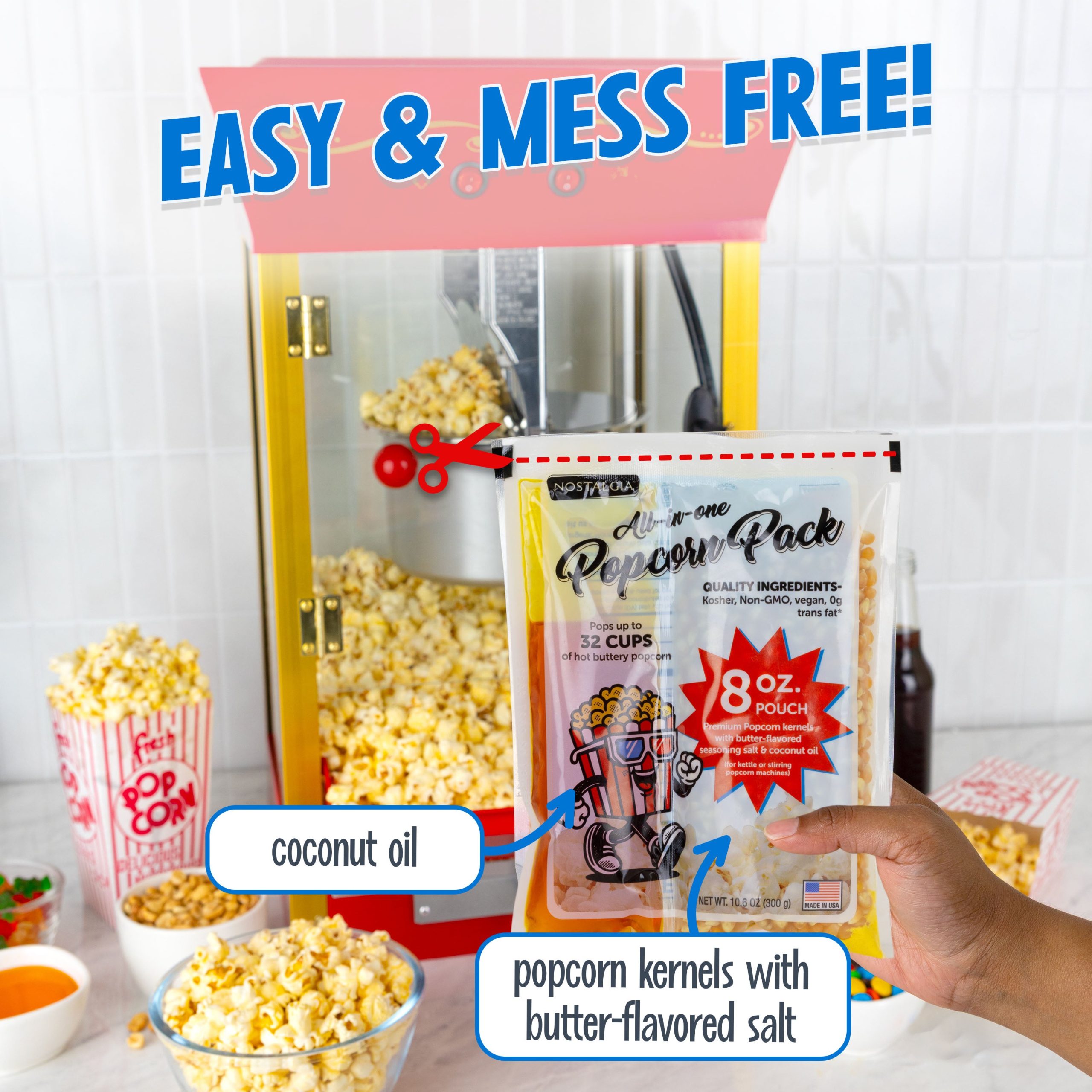 Best Tasting Premium 8-Ounce Popcorn. Oil & Seasoning Salt All-In-One Packs - 24 Count - Image 3