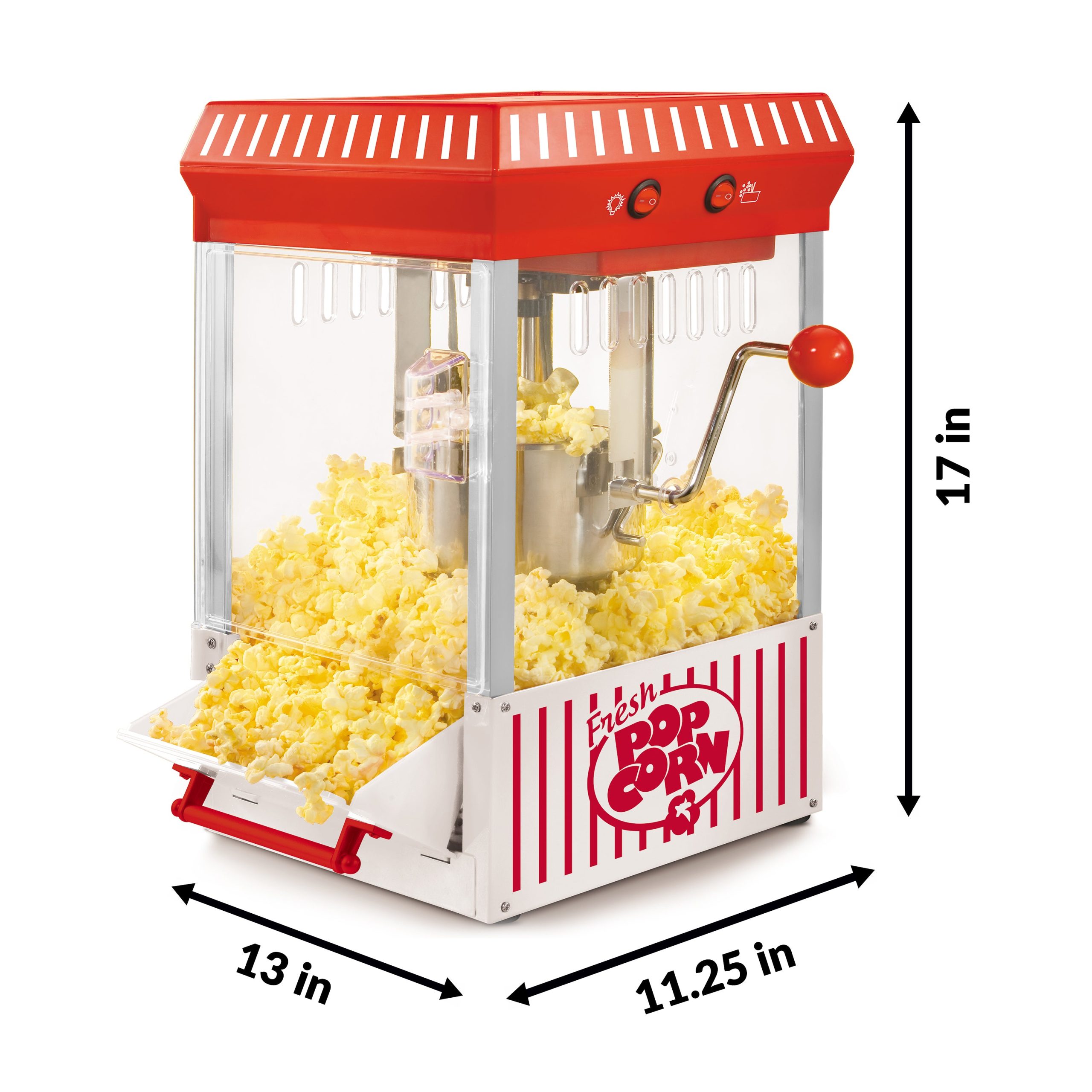 Vintage 10 Cup Table-Top Popcorn Maker. White and Red - Image 2