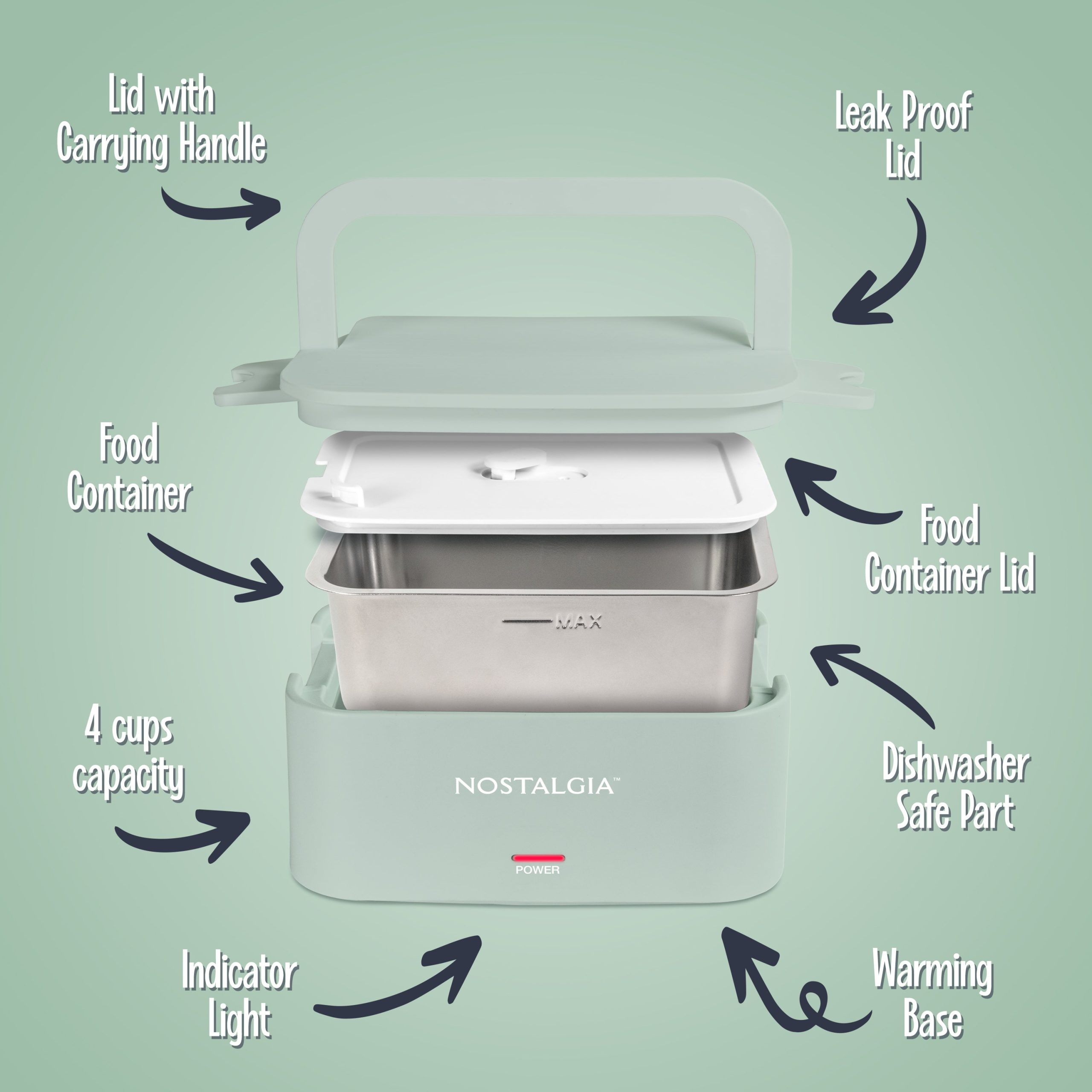 Nostalgia 32 oz. Portable Heated Lunch Box - Image 4
