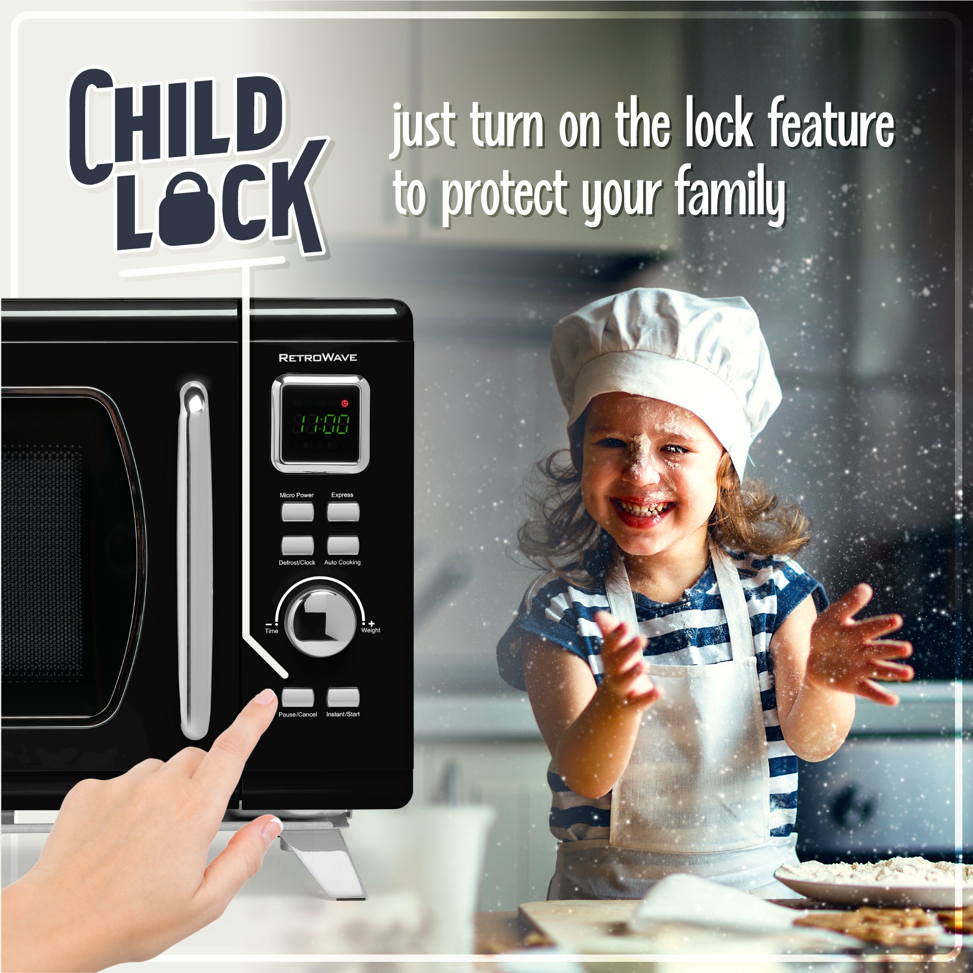 Mid-Century Retro 0.9 Cu. Ft. Microwave - Image 7