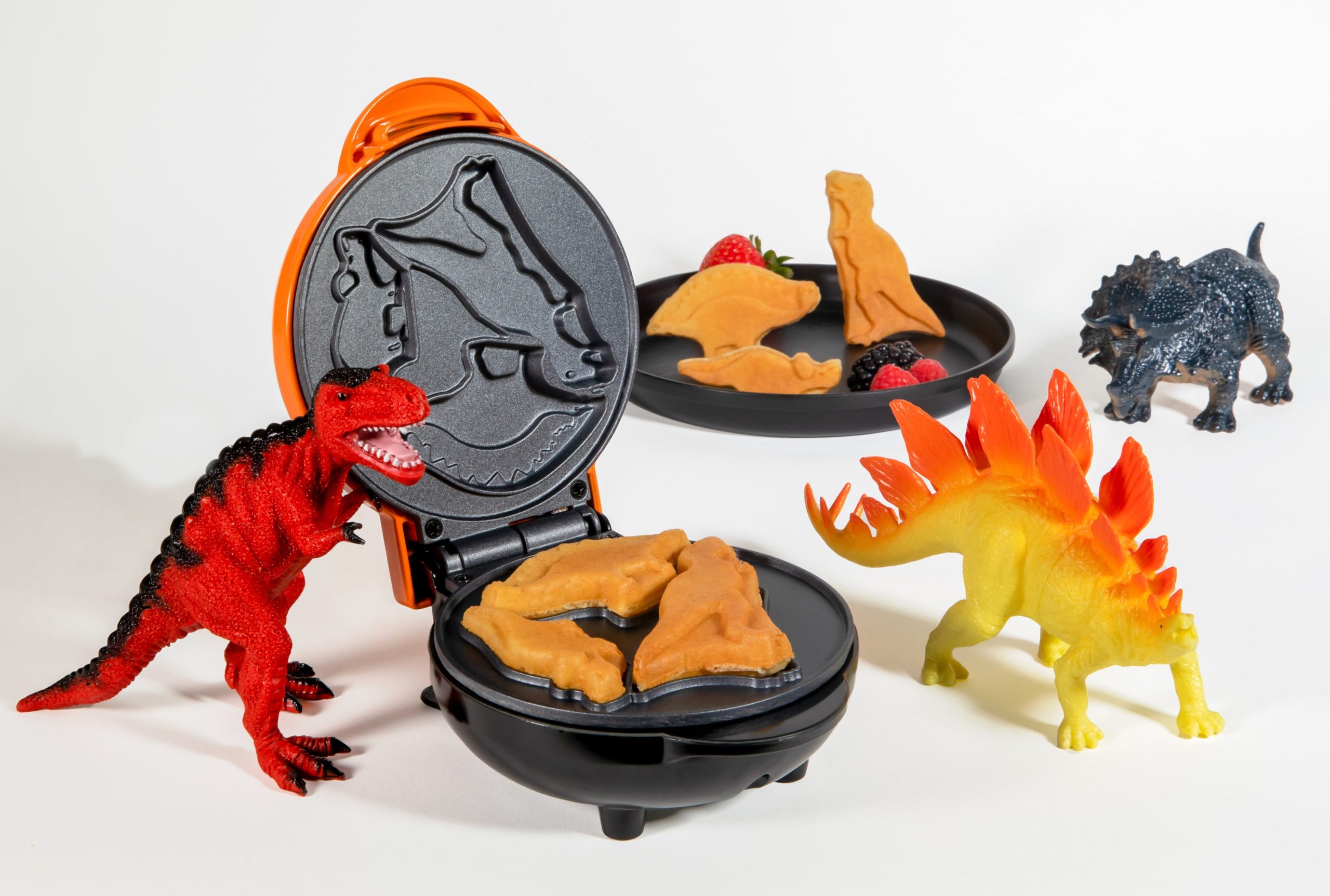 MyMini Dinosaur Shaped Electric Waffle Maker. Orange - Image 4