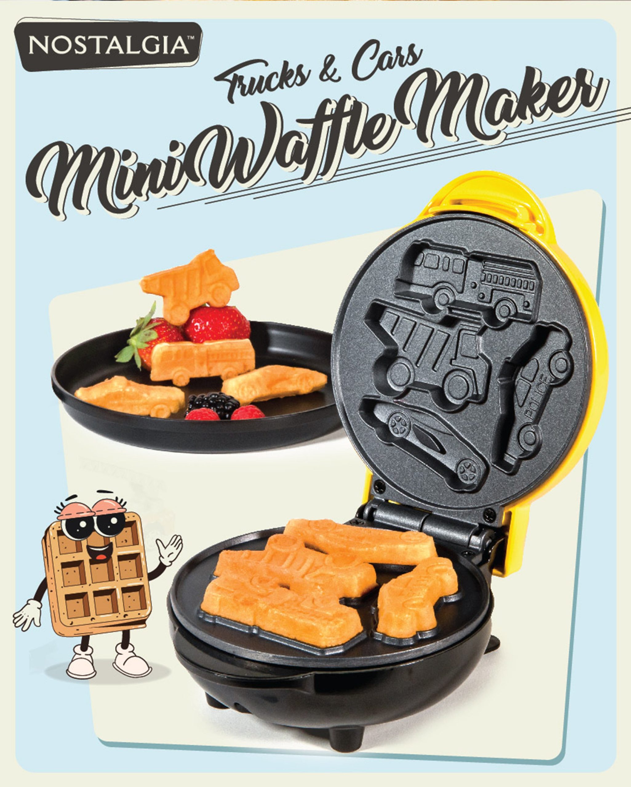 MyMini Dinosaur Shaped Electric Waffle Maker. Orange - Image 11