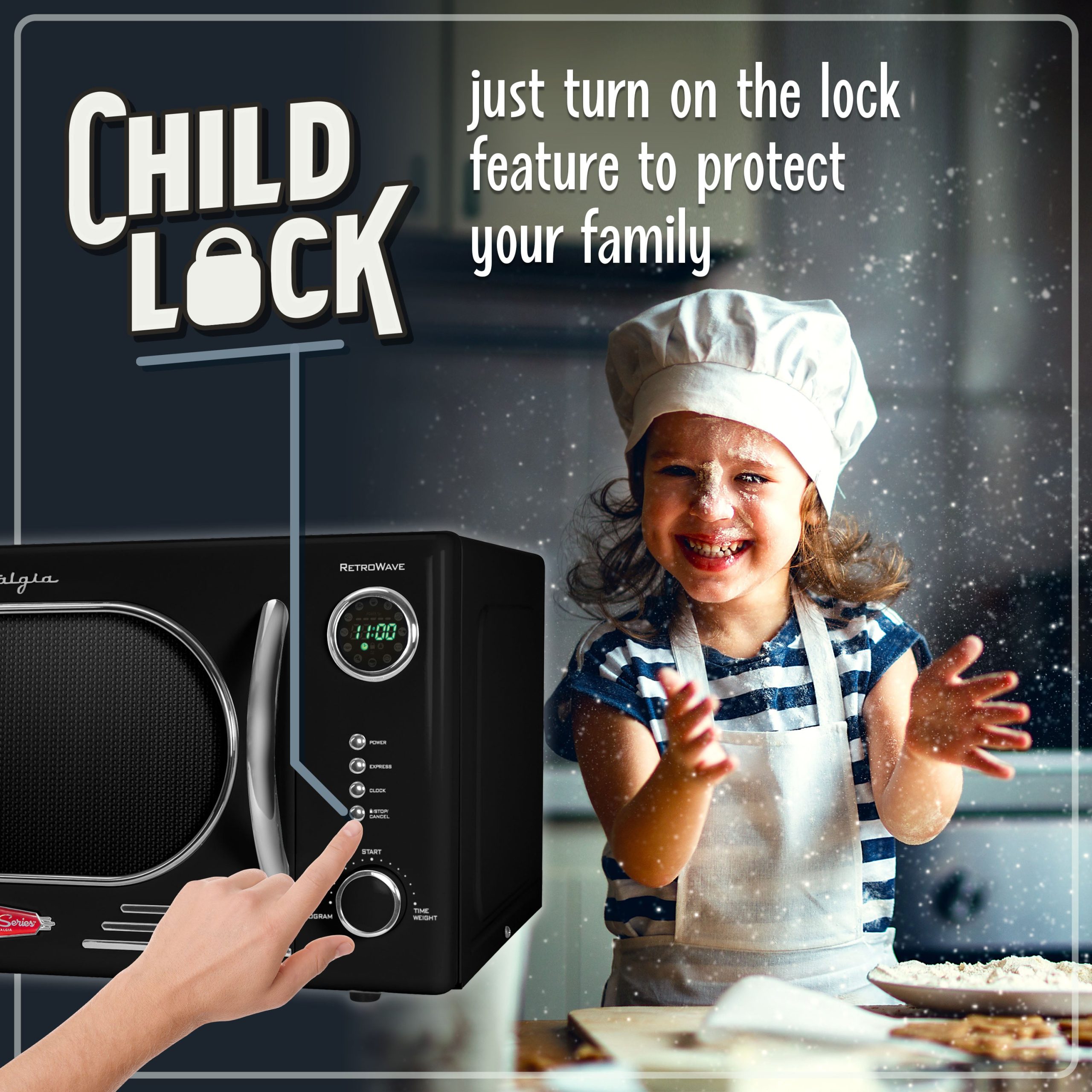 Retro 1.1 Cu Ft 1000 Watt Microwave Oven - Image 5