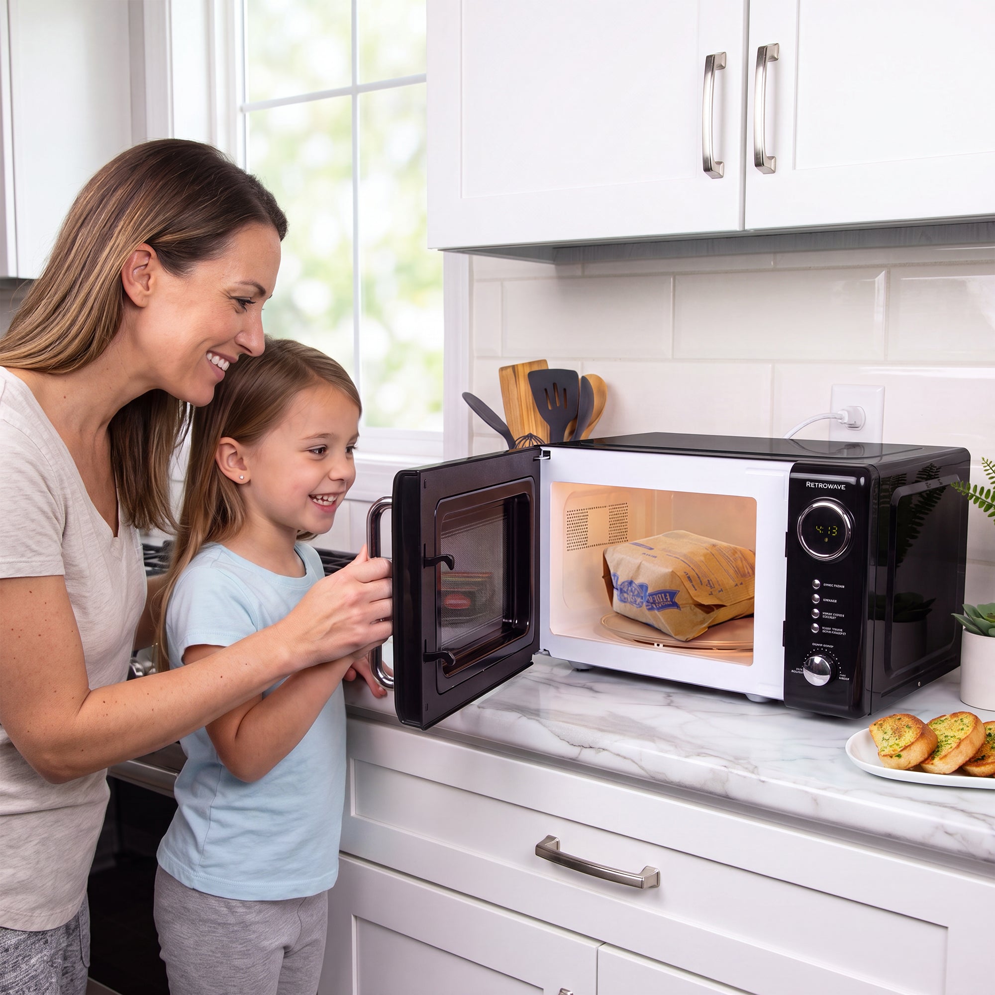 Retro 0.7 cu. ft. 700-Watt Countertop Microwave Oven - Image 6