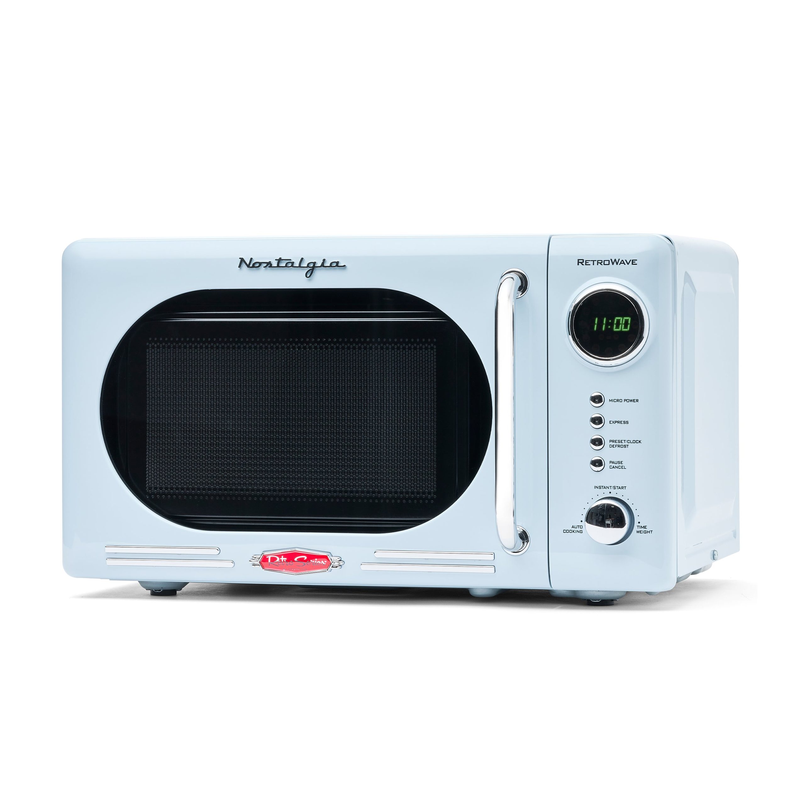 Nostalgia Retro 0.7 Cubic Foot 700-Watt Countertop Microwave Oven - Blue