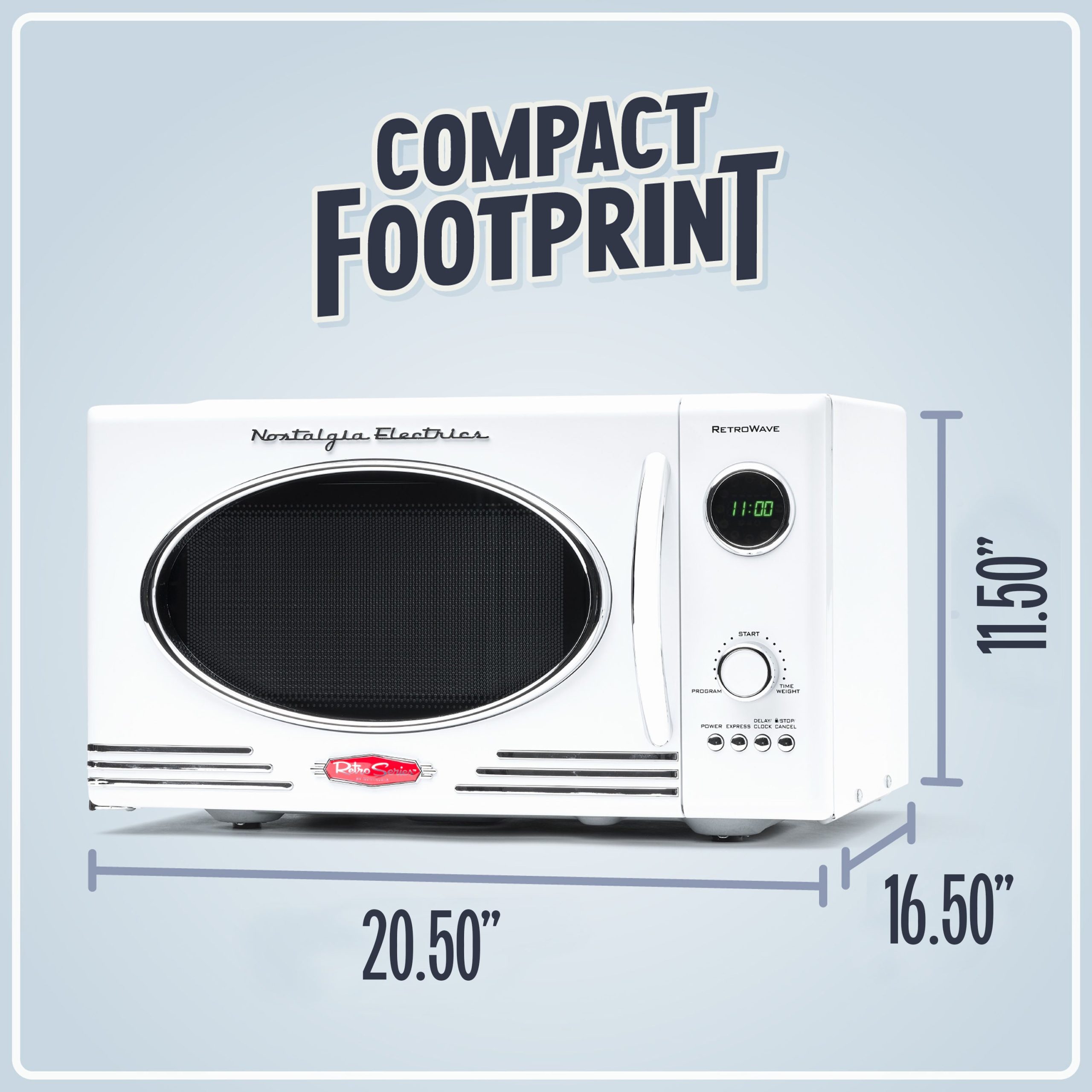 Retro 0.9 Cubic Foot 800-Watt Countertop Microwave Oven - White - Image 5