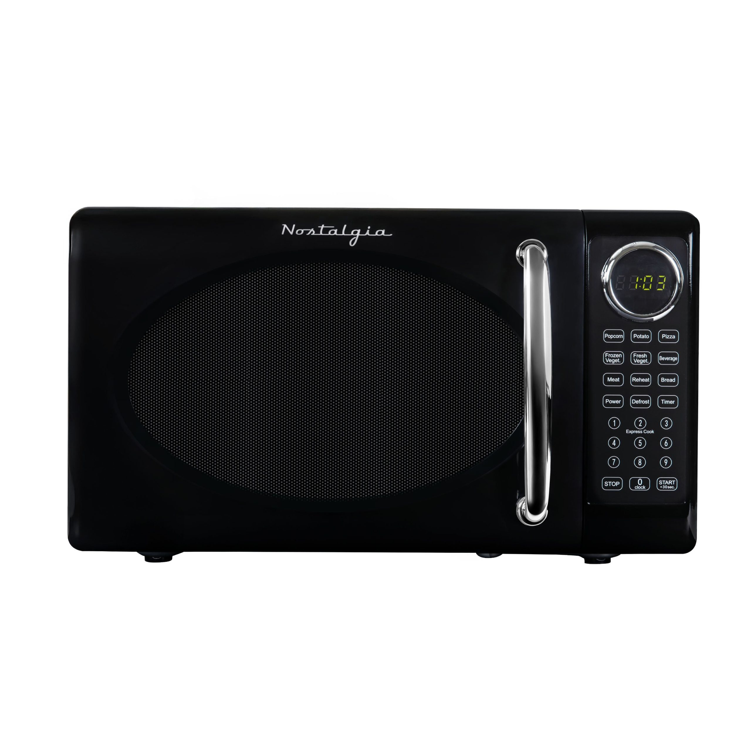Retro Microwave Oven - 0.7 Cu Ft & 700-Watt Countertop Microwave with Glass Turntable. Child Safety Lock. 8 Auto-Cook Programs & Digital Clock - Image 11