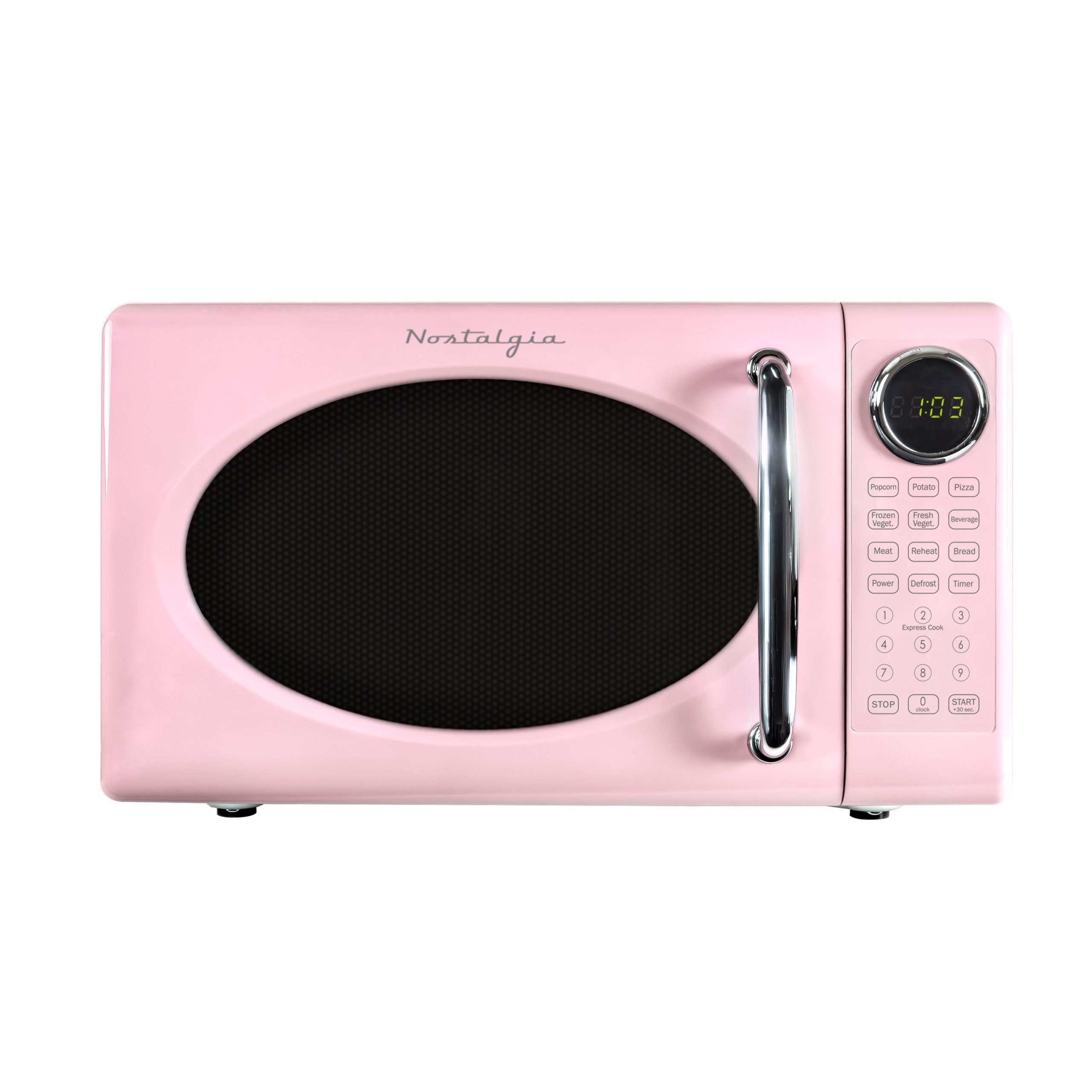 Retro Microwave Oven - 0.7 Cu Ft & 700-Watt Countertop Microwave with Glass Turntable. Child Safety Lock. 8 Auto-Cook Programs & Digital Clock - Image 10