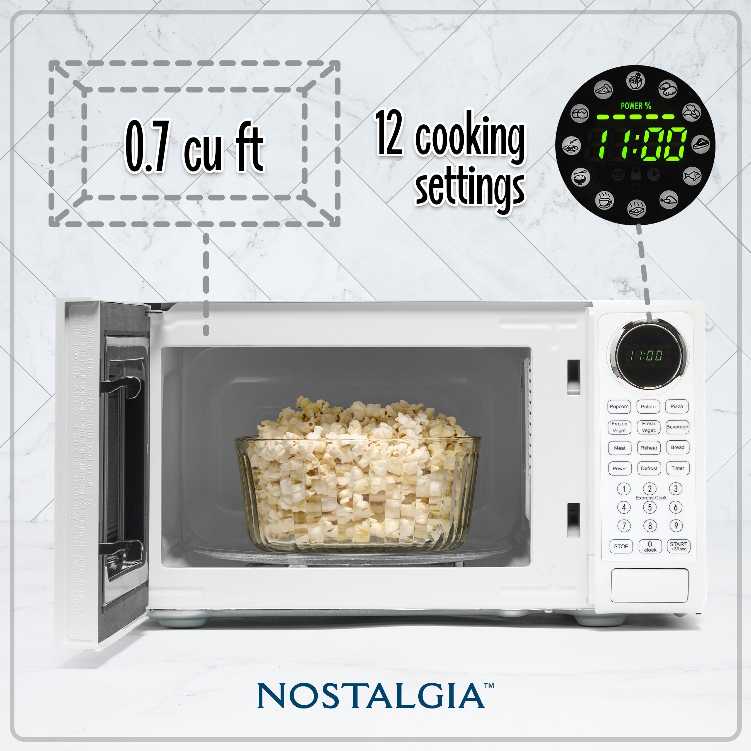 Retro 0.7 Cu Ft Retro Microwave + Accessory Bundle - Image 2