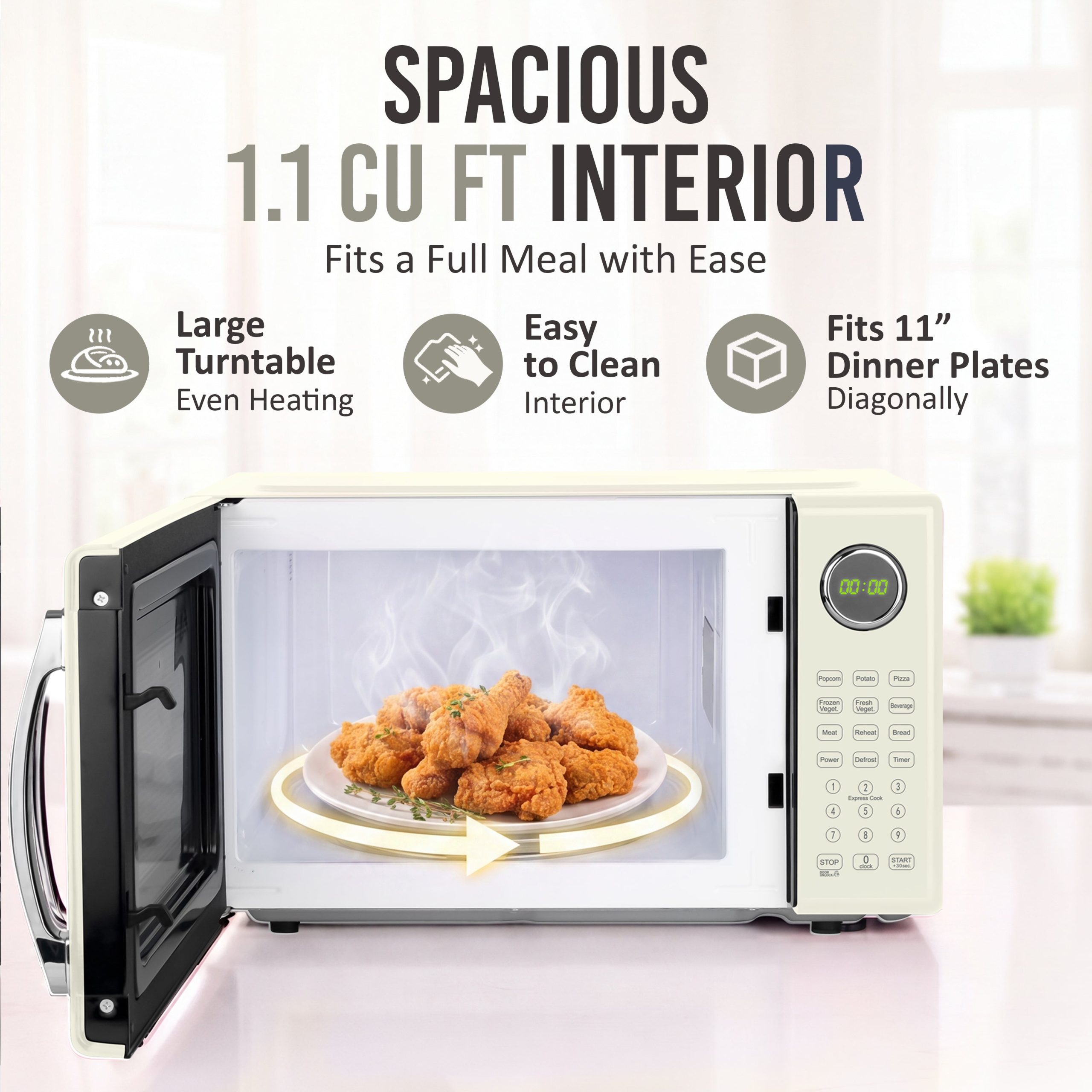 Retro 1.1 cu. ft. Countertop Microwave Oven - Image 3